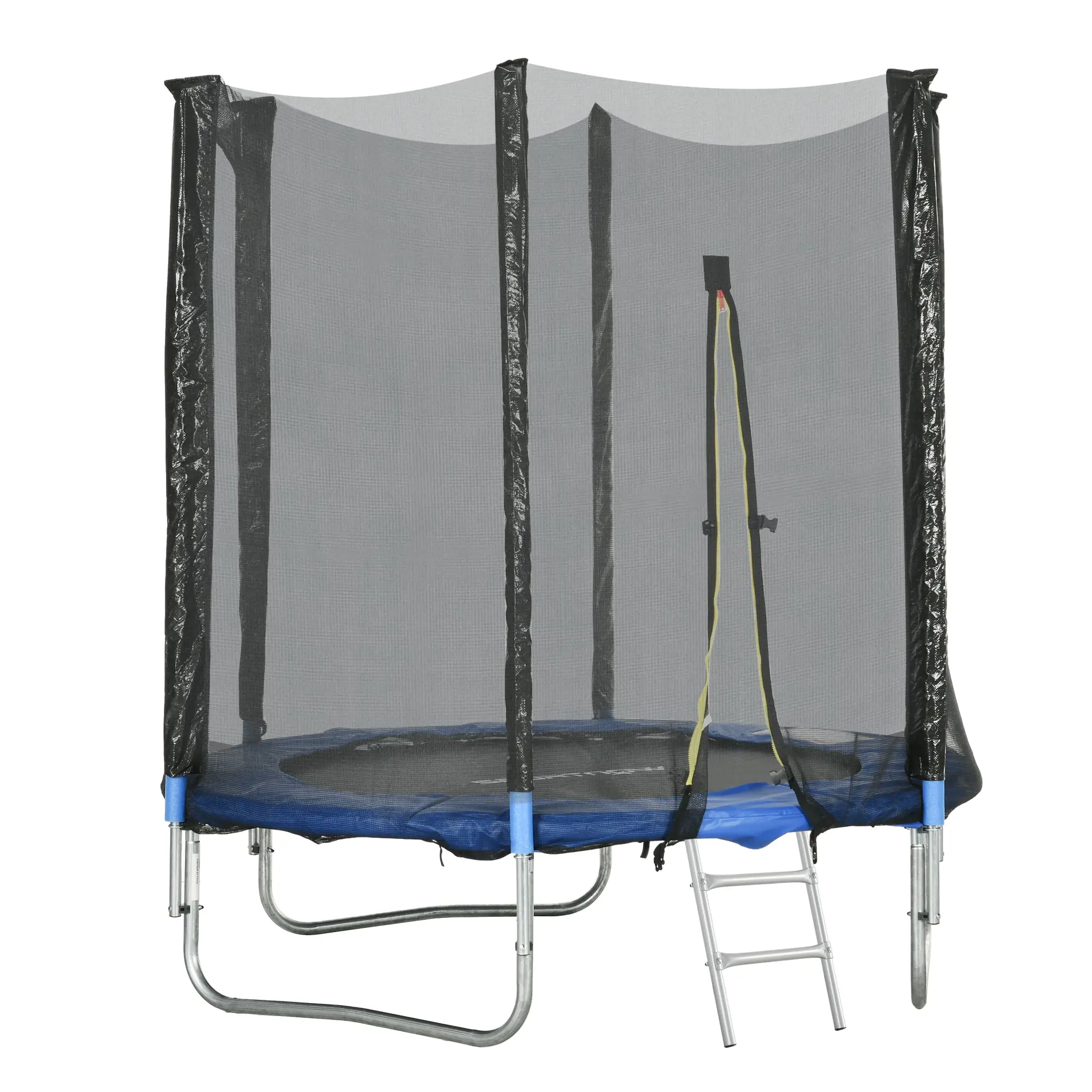SPORTNOW Outdoor Kids Trampoline, 180cm Diameter Garden Trampoline for Children with Safety Net, Padded Poles and Ladder, for Kids, Teens, and Adults