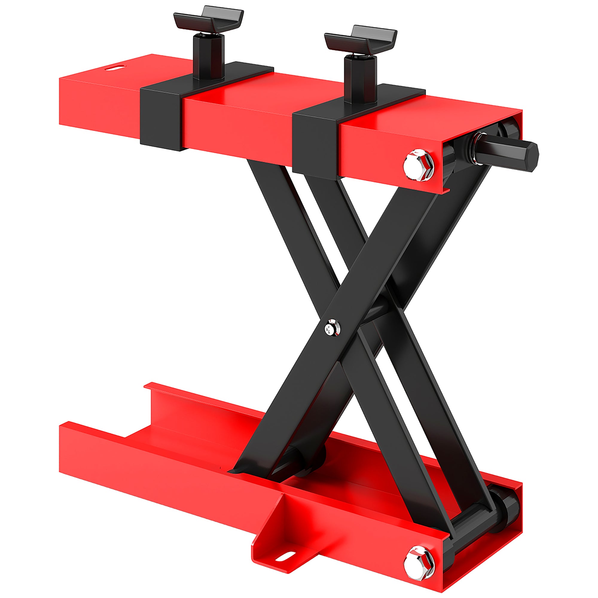 HOMCOM Mënsch Jack 500 kg Tragkraaft Moto Lift 95-400 mm Héichtverstellbare Montage Stand Bike Reparatur Scissor Jack an der Garage & Draußen Areas