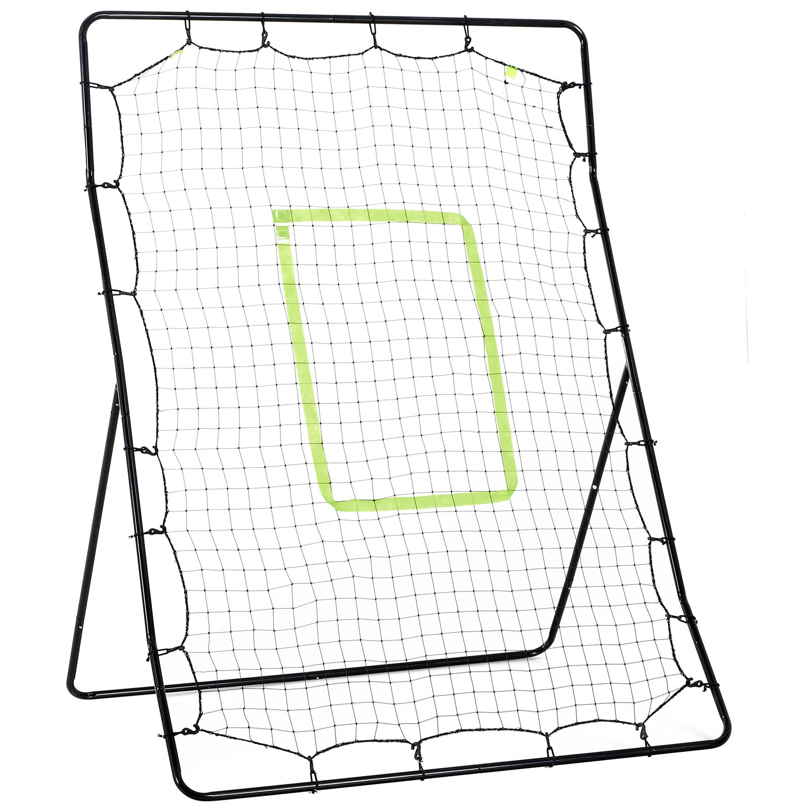 HOMCOM Rebounder til Fodbold - Bærbar Rebound Væg med Slagzone og Net til Træning af Fodbold, Baseball og Basketball - 123x174cm, Sort