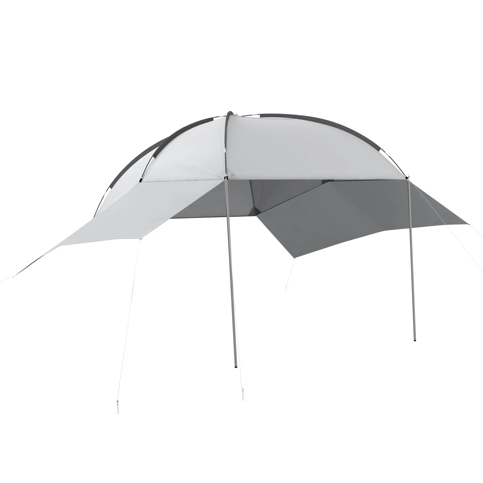 Rear Tent Car Awning Waterproof Car Awnings Tent incl. Steel Frame, Rain Shelter, Sun Shade, Lightweight Portable for Truck, RV, Van, Outdoor Camping Travel, 3 x 2.6 x 2.3-2.6 m
