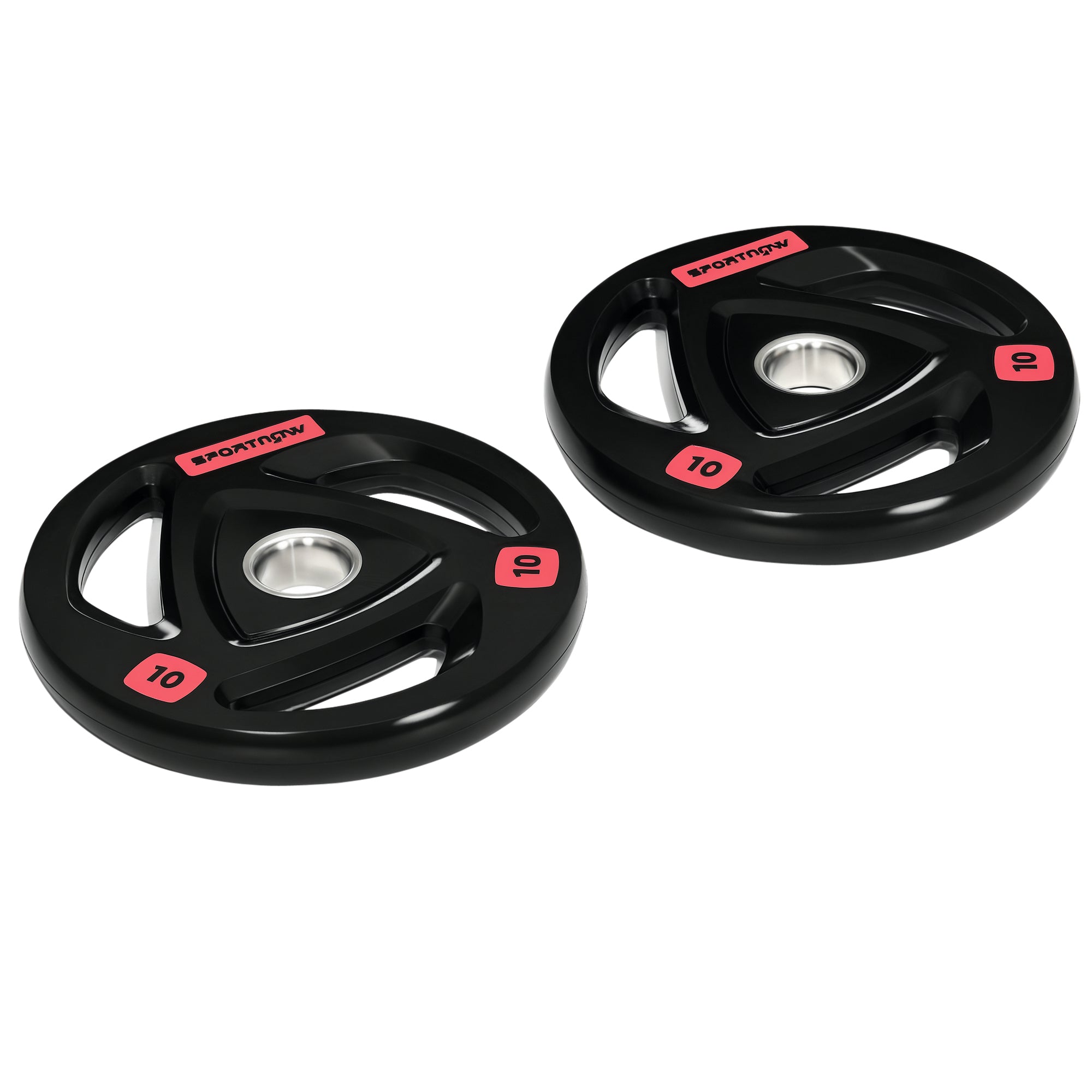 SPORTNOW Set dveh železnih uteži Ø32x4,5 cm 10 kg z gumirano površino in 5 cm odprtino za olimpijske palice ali dumbbellse - fitness doma