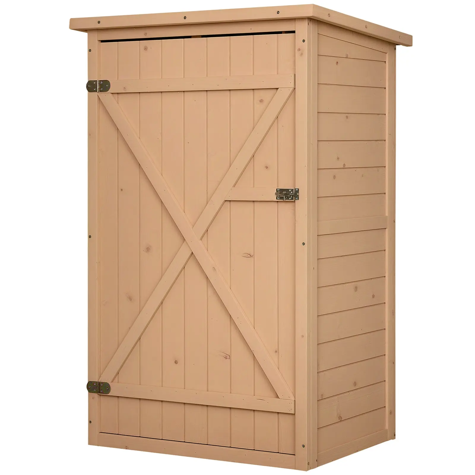 Wooden Garden Storage Cabinet Outdoor Tool Shed with Shelves, Waterproof Roof, Lockable Door, Small Garden Storage Cupboard for Patio Backyard, 75 x 56 x 115 cm
