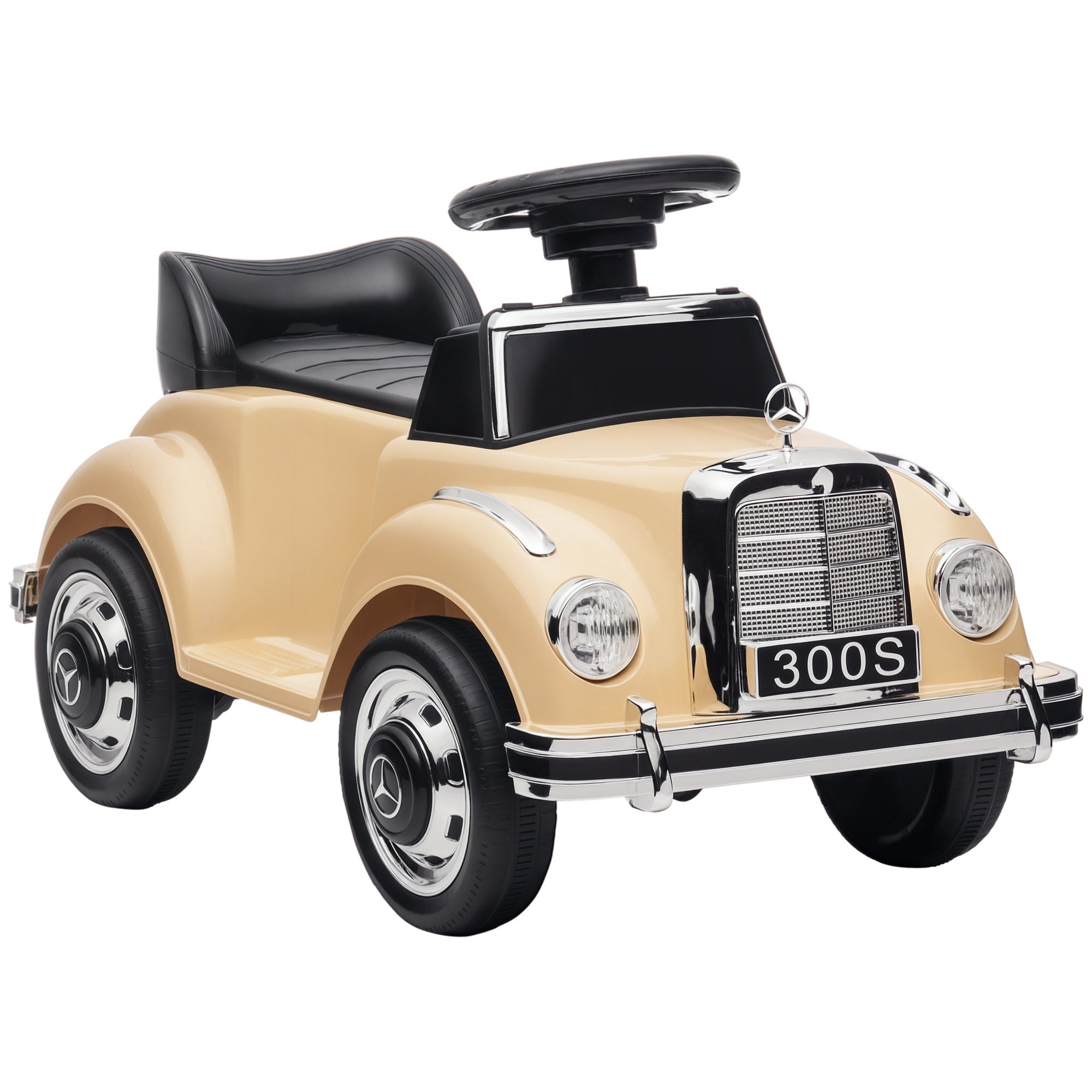 AIYAPLAY Liukumobiili, Lasten Ajoneuvo, Liukumobiili Säilytystilalla, Lasten Auto Kääntymissuoja Liukumobiili 18-48 Kuukautta Vanhoille, Beige, 77,5 x 41,5 x 45 cm