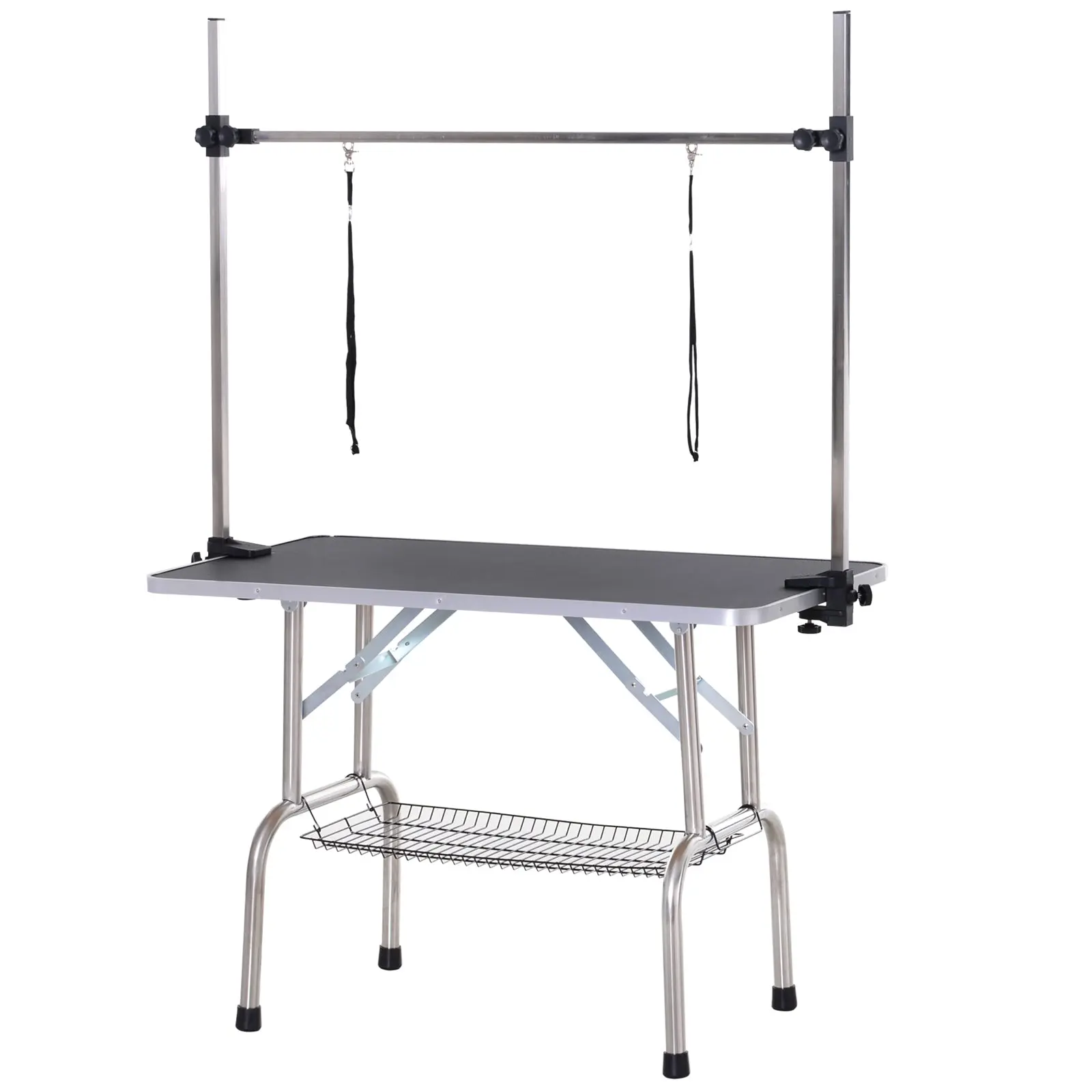 Dog Grooming Table Trimming Table with Lower Basket Pet Grooming Table Dog Grooming Table Dog Groomer Table Shearing Table for Dogs Cats up to 100kg Black