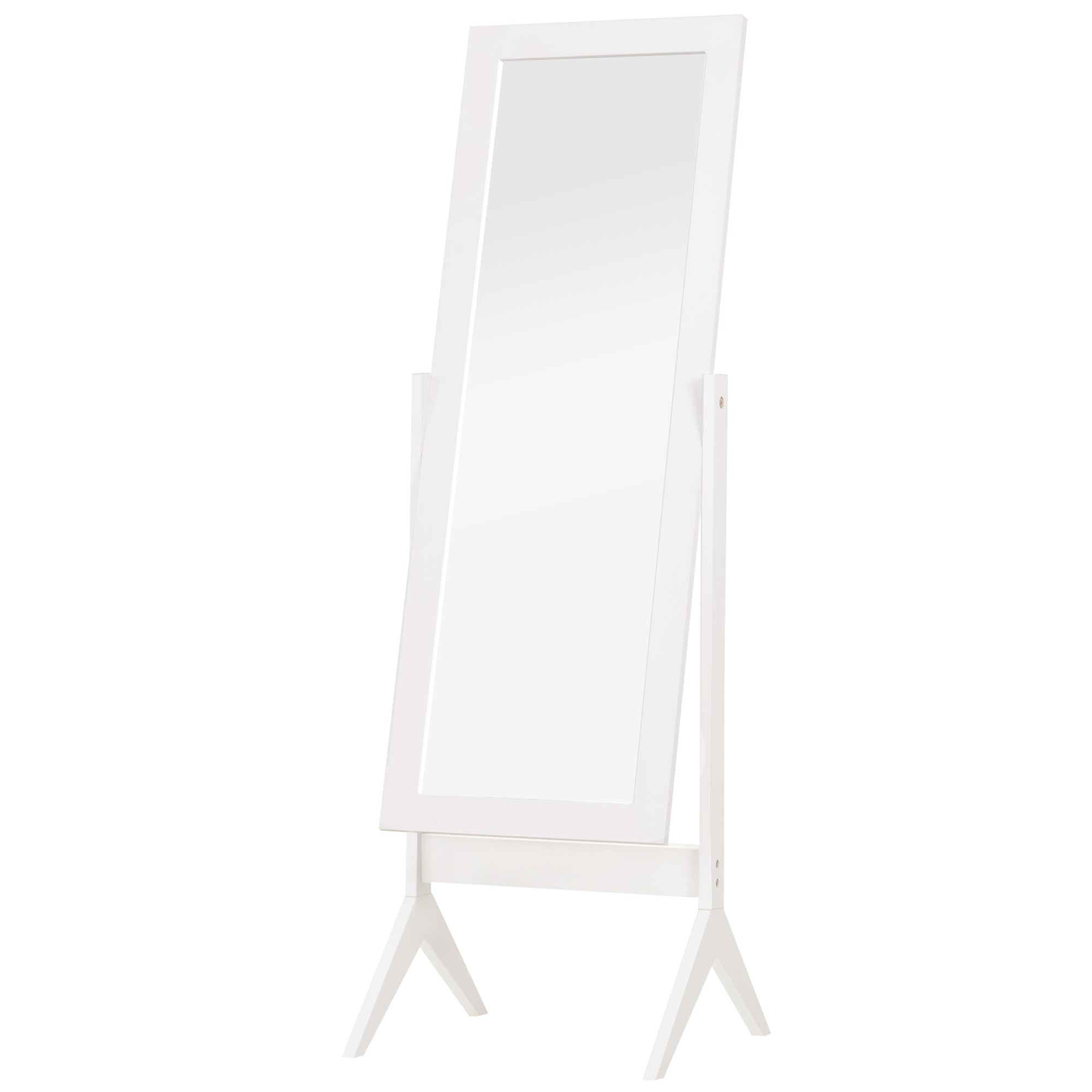 HOMCOM Helkropsspejl Makeup Spejl Let at Rengøre MDF Hvid 47cm x 46cm x 148cm