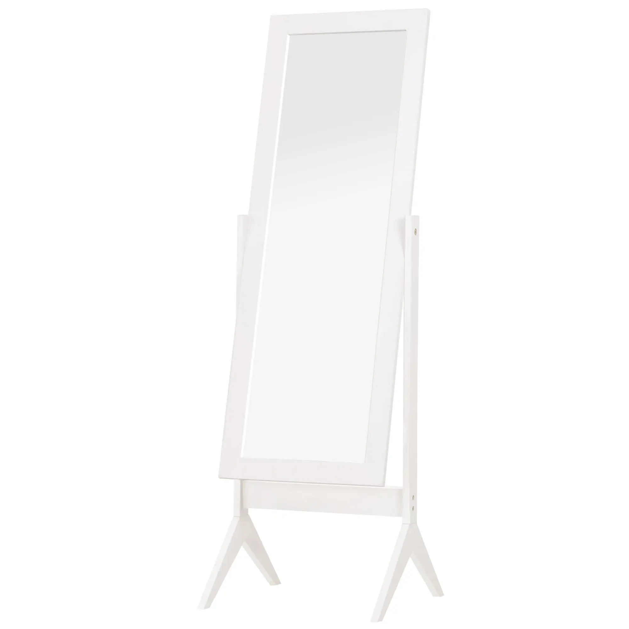 Full Length Mirror Makeup Mirror Easy to Clean MDF White 47cm x 46cm x 148cm