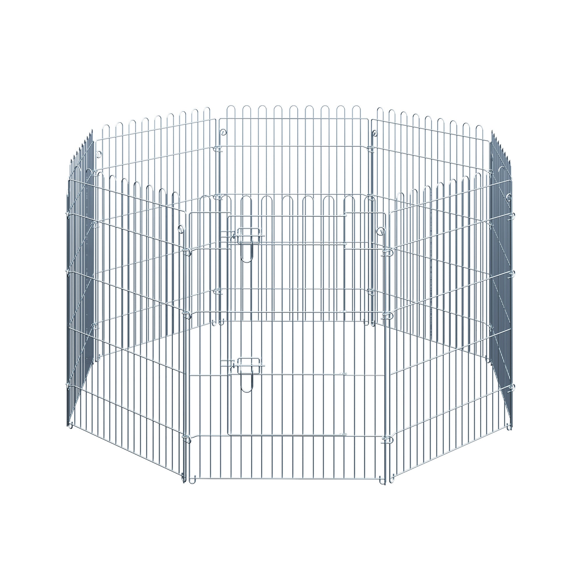 PawHut Puppy Ren – Speelren Puppy Hek – Puppy Poort voor Dieren 8-delig B63 x H91 cm