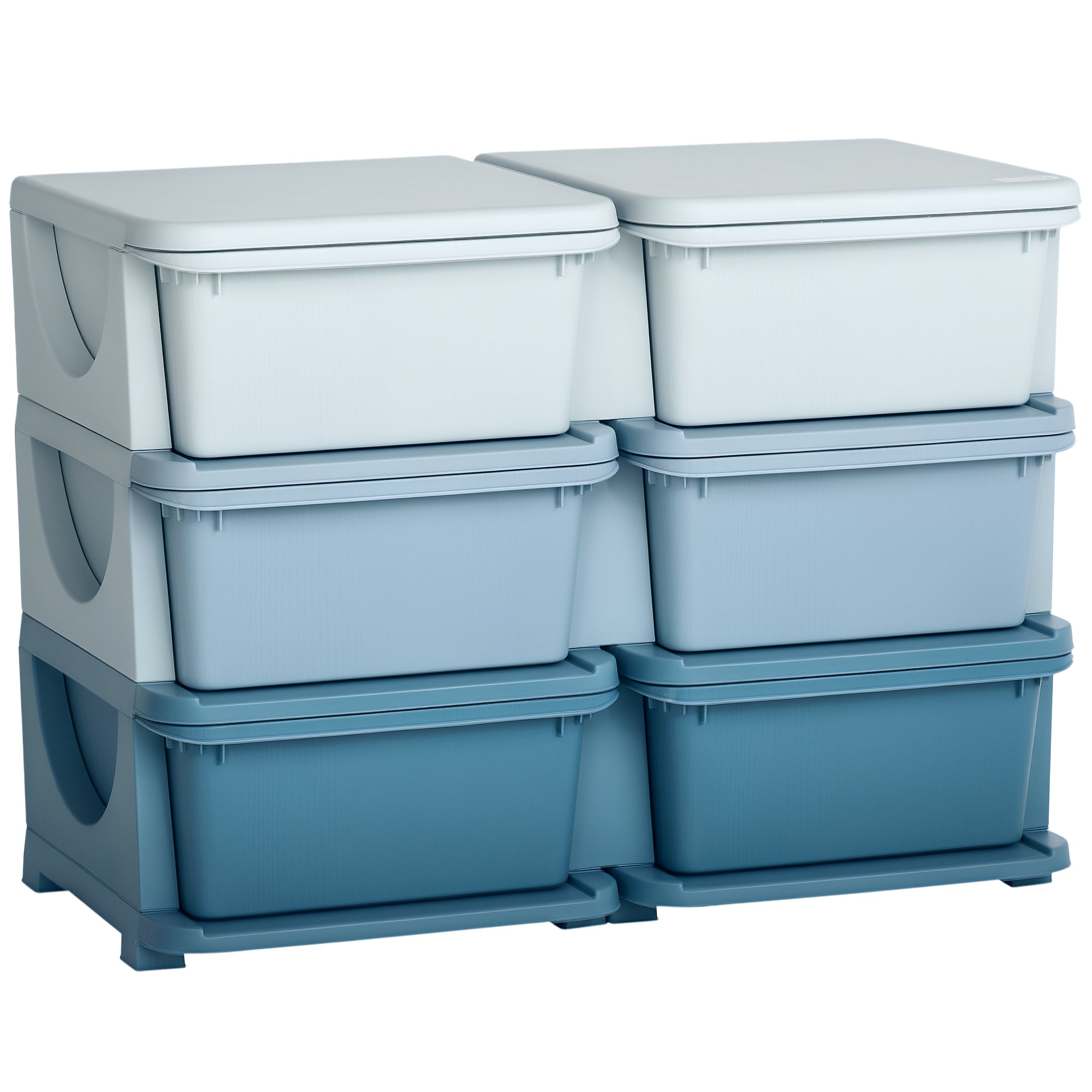 Drawer Cabinet for Kids with Storage Space Storage Boxes Toy Organizer Toy Chest Six Levels for Children's Room 3-6 Years Kids Furniture Blue 75 x 37 x 56.5 cm