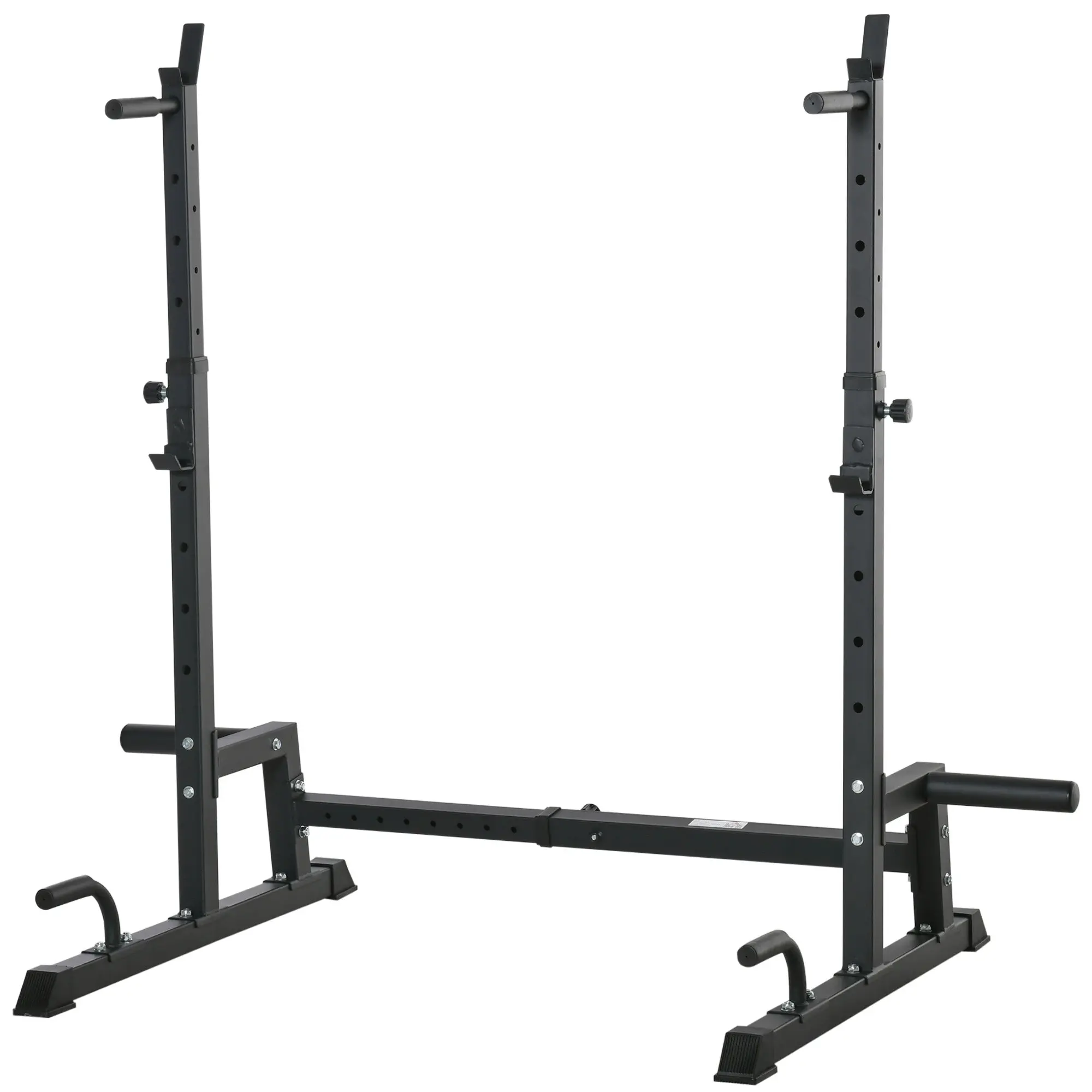 Multifunctional Support for Weight Bars Push-ups Squats Adjustable in Height and Width Steel Fitness Equipment for Home Gym 123-170x103x111-161 cm Black