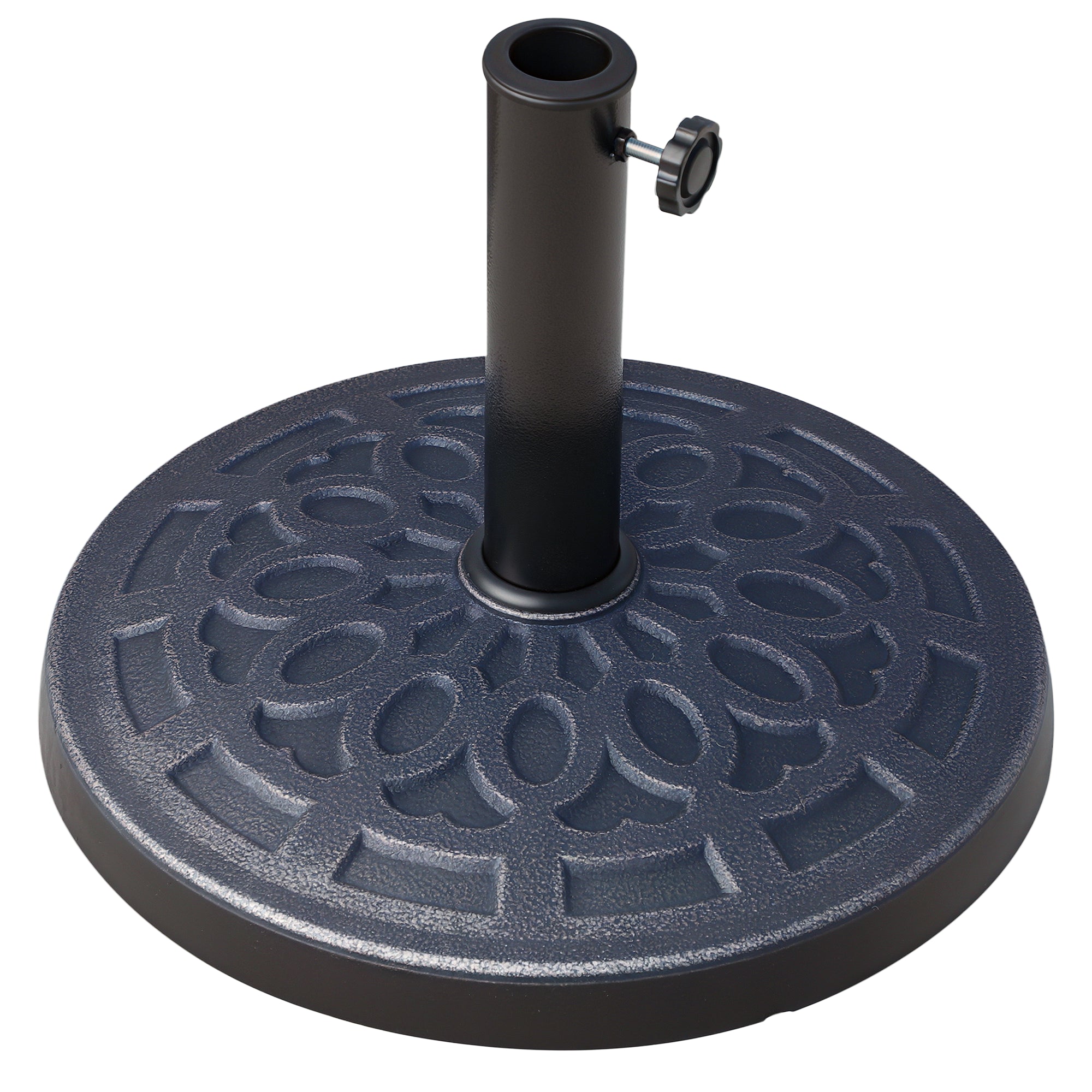 Outsunny Garten-Schirmständer mit einem Nettogewicht von 12 kg, runder Kunststoffständer für 38 mm/48 mm Mast für Terrasse und Außenbereich Ø44x34 cm Bronze