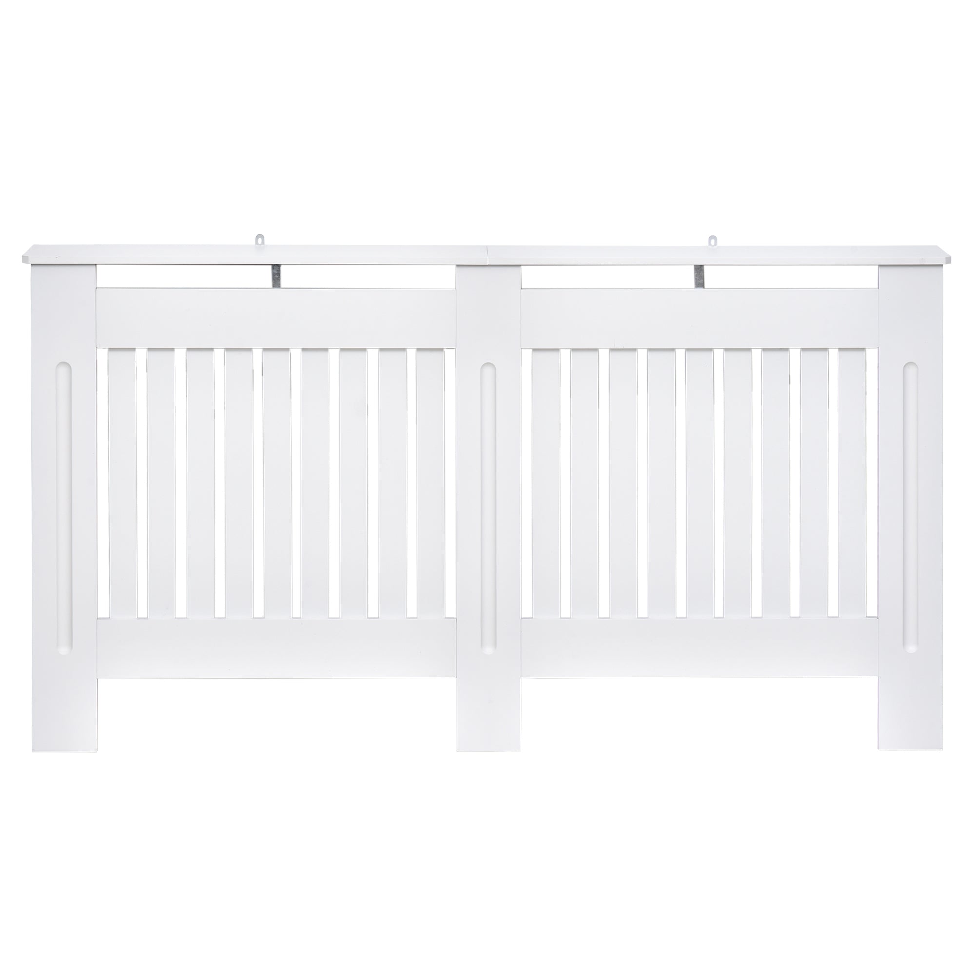 HOMCOM MDF Heizkörperverkleidung mit Lamellen, Heizkörperverkleidung für Zuhause und Büro, 152x19x81 cm, Weiß