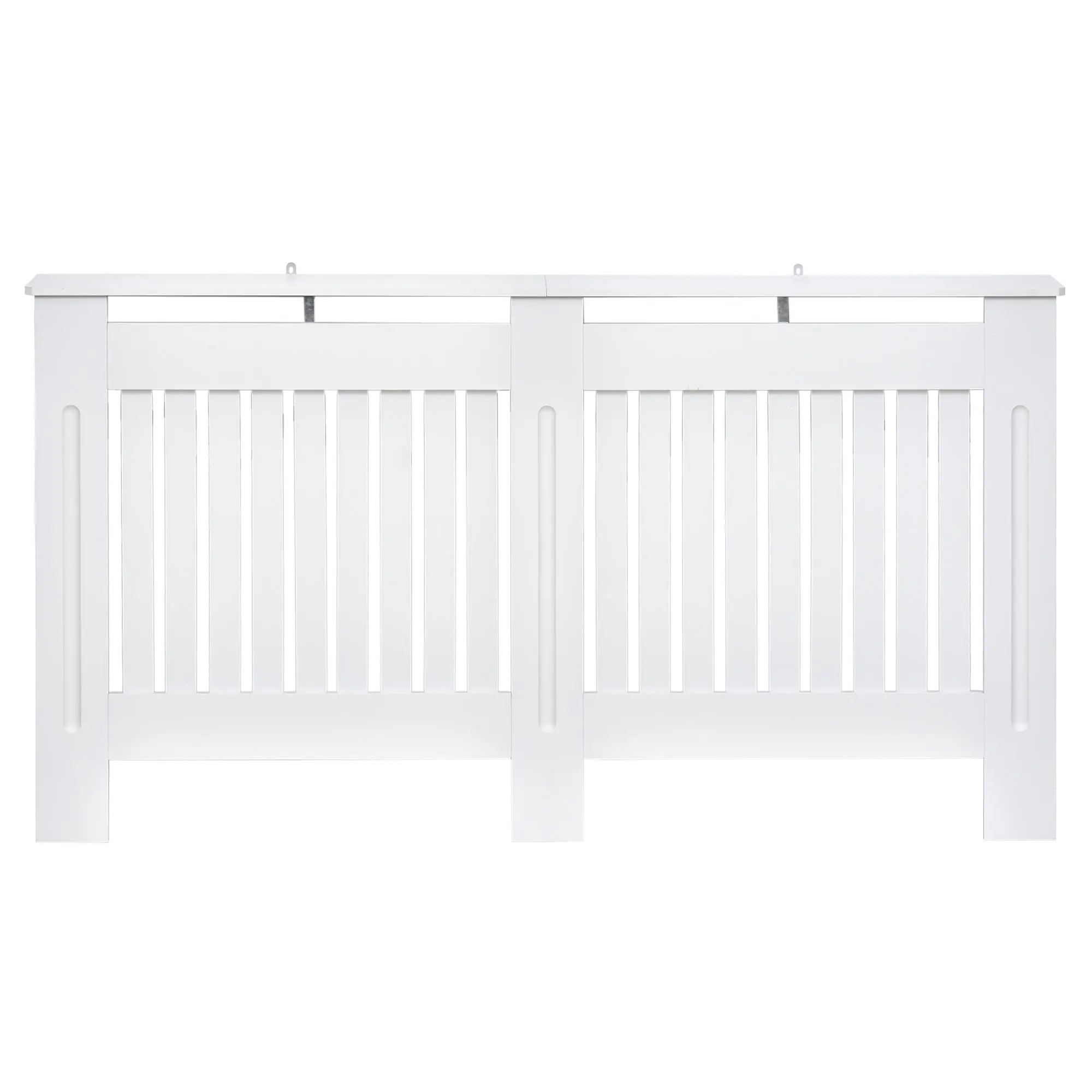 MDF Radiator Cover with Slats, Radiator Cover for Home and Office, 152x19x81 cm, White