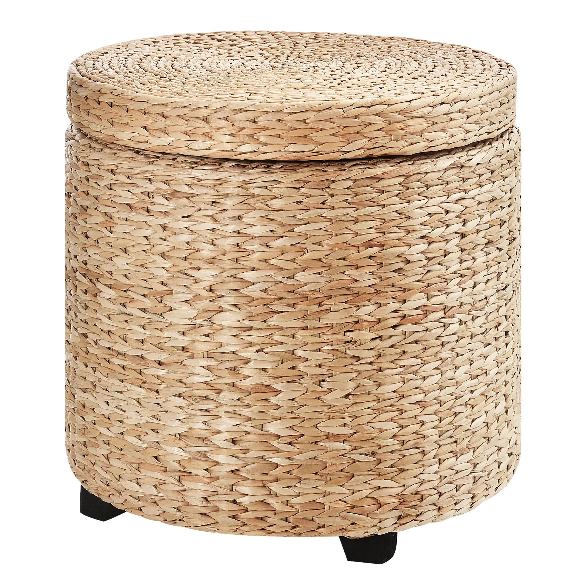 Storage Ottoman Footrest Seat Box Pouf Footstool with Legs, 43 x 43 x 43 cm Khaki