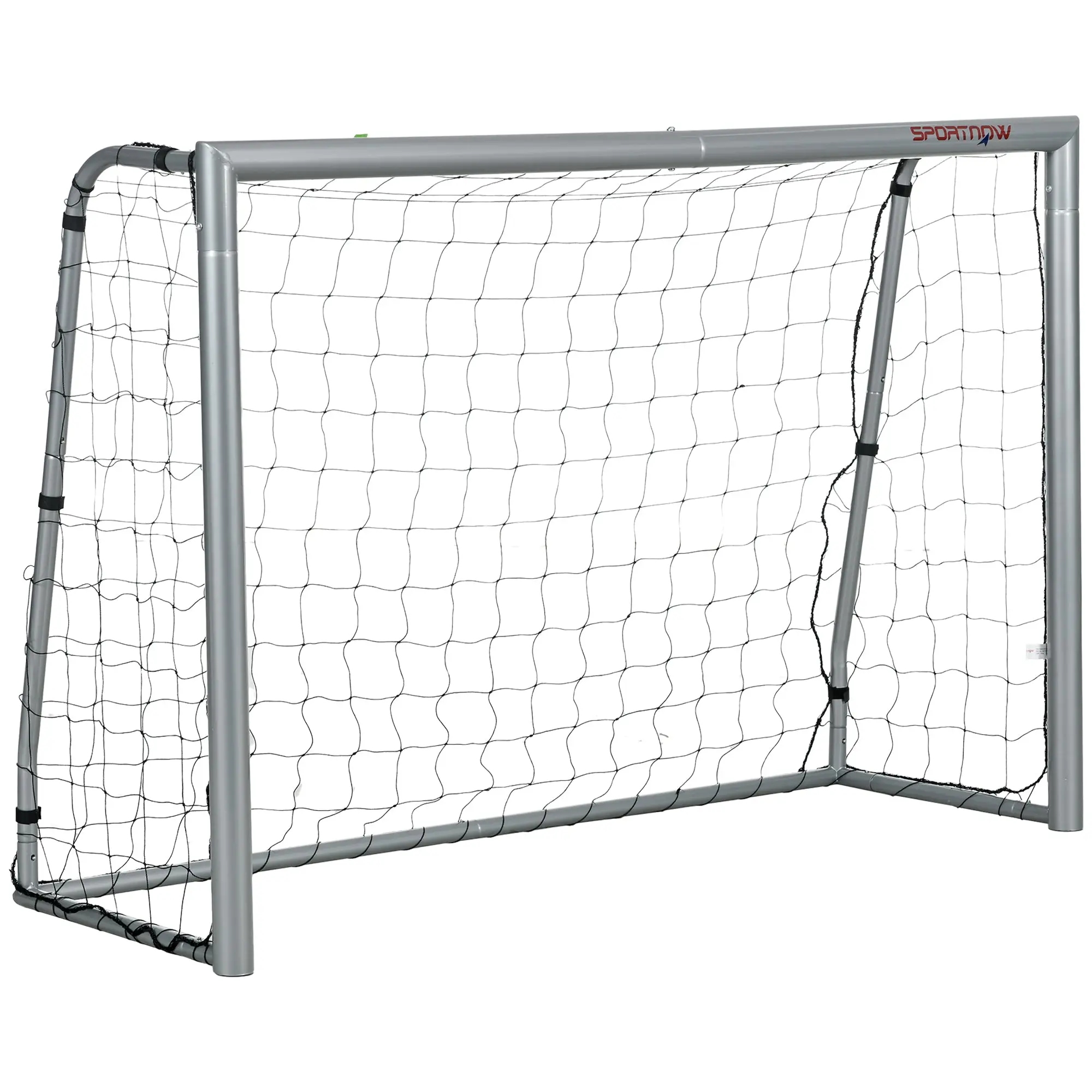 SPORTNOW Soccer Goal 180x120x60 cm with Screws and Pegs, Grey Soccer Net made of PE and Metal