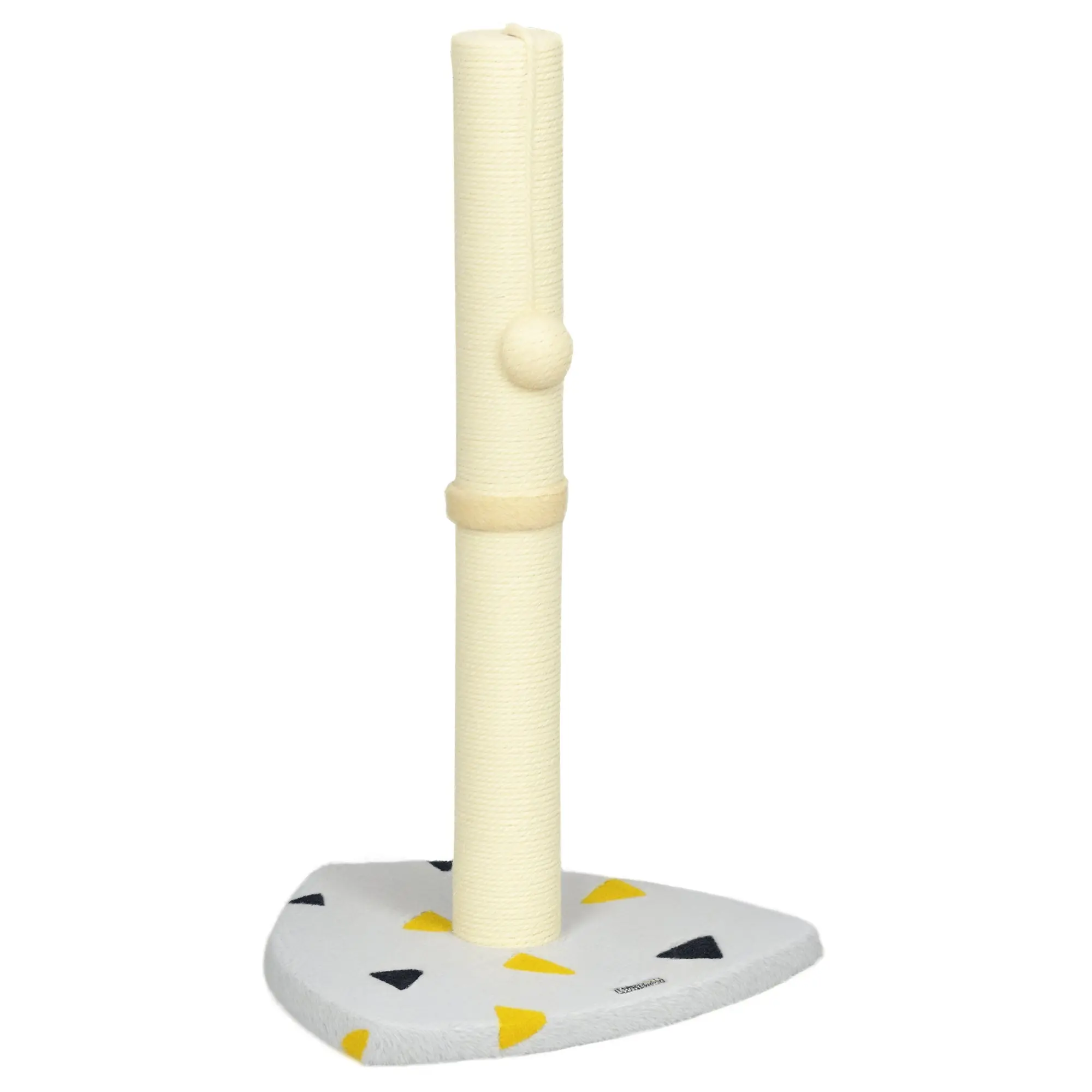 Cat Scratching Post, 62cm Scratching Pole for Cats, Small Cat Tree with Toy Ball, Jute Scratching Post, Cat Furniture, Indoor, Light Grey+Beige