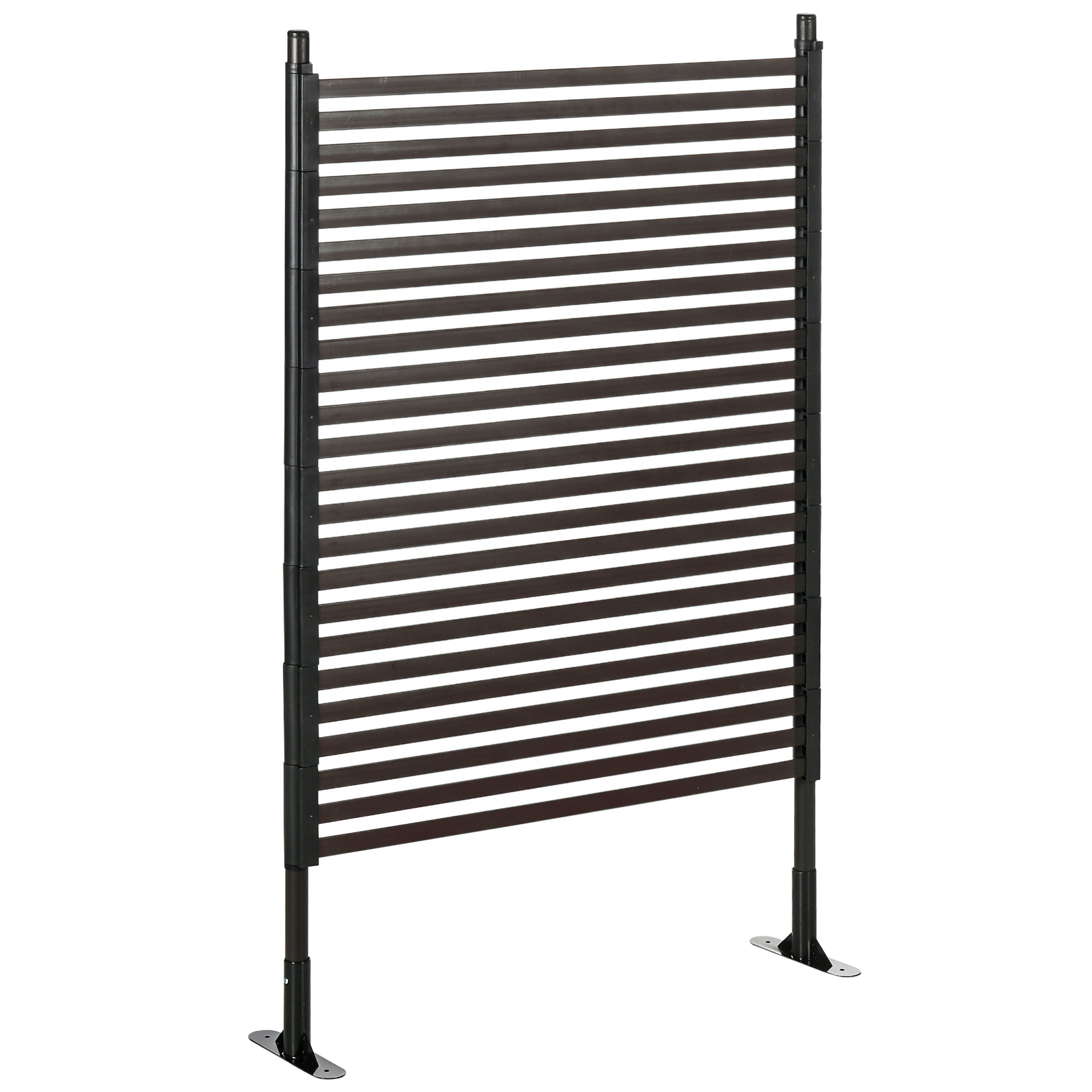 Outsunny Puutarha-aita, Metalliaita 93 x 150 cm Korkea Koristeellinen Verkkoinen Aitasarja Jalkoineen, Koiranaita Yläkaaripalkki Maisemointiaita Kukkapenkeille Eläineste Ulkoalueelle Musta