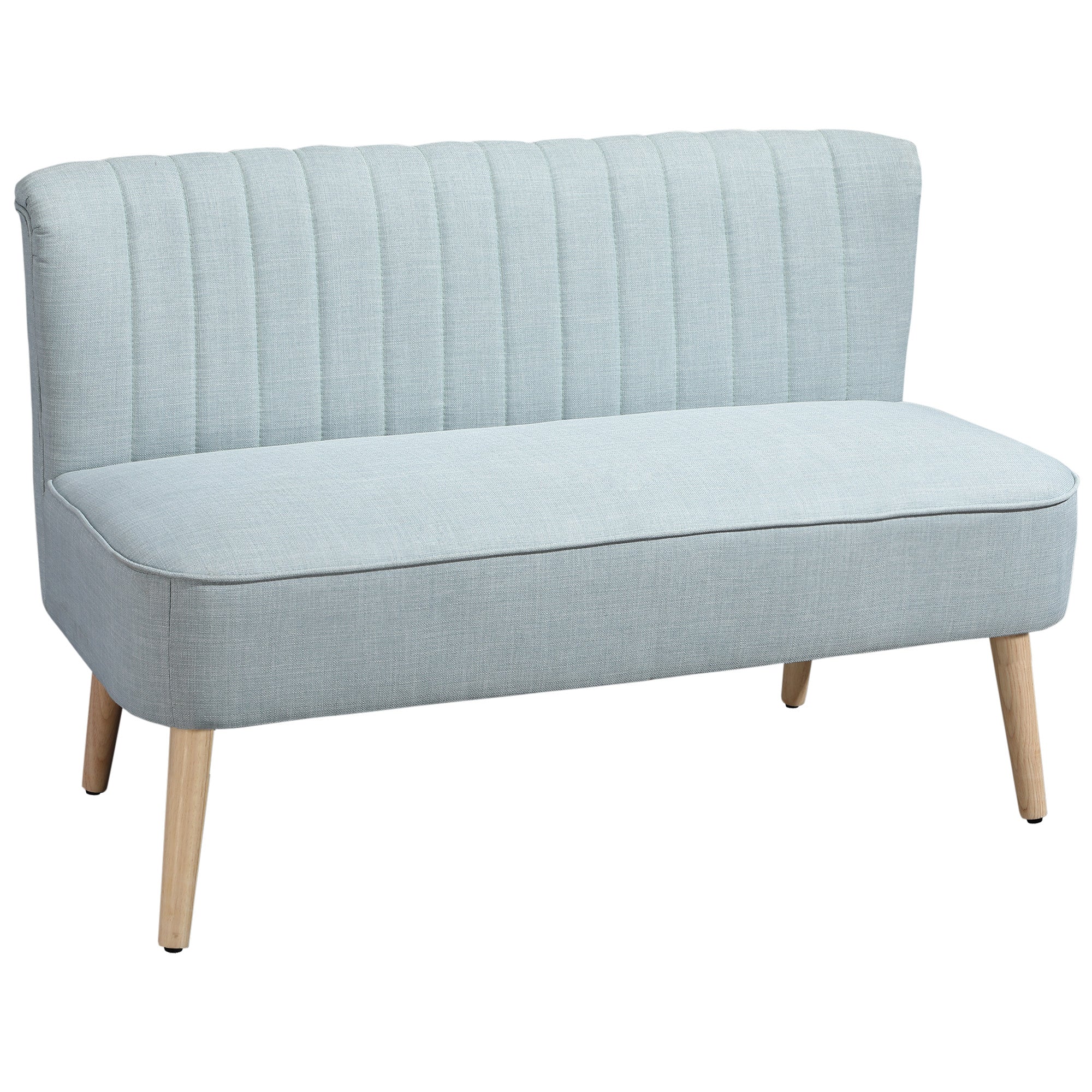 HOMCOM 2‑Sitzer Sofa, kleines Sofa in Leinenoptik für Wohnzimmer, Schlafzimmer und kompakte Räume, Hellgrün (117 x 56,5 x 77 cm)