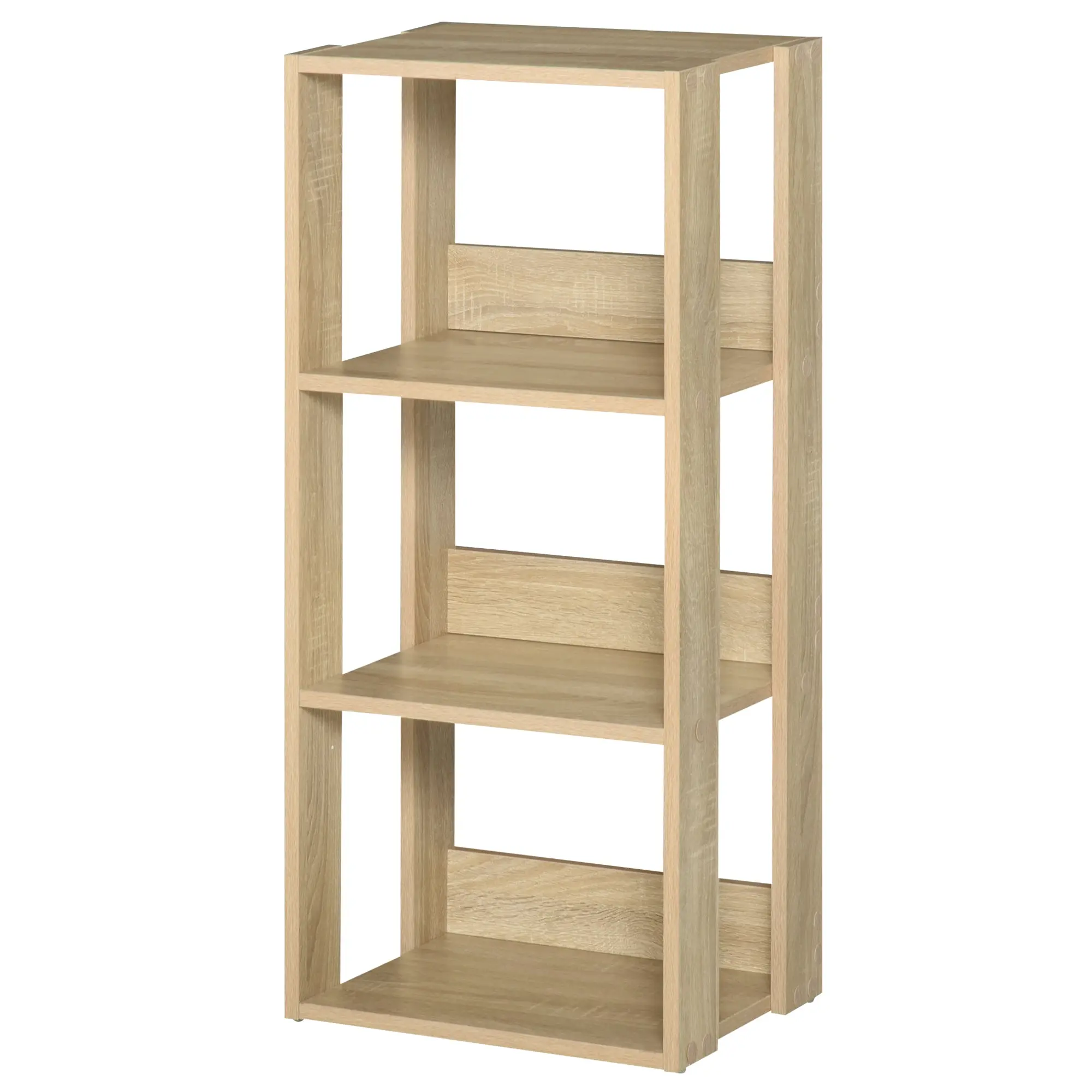 Wooden Wall Mounted Bookshelf with 3 Shelves, Anti-Tipping Device, Non-Slip Feet, 40x29.2x87.9cm