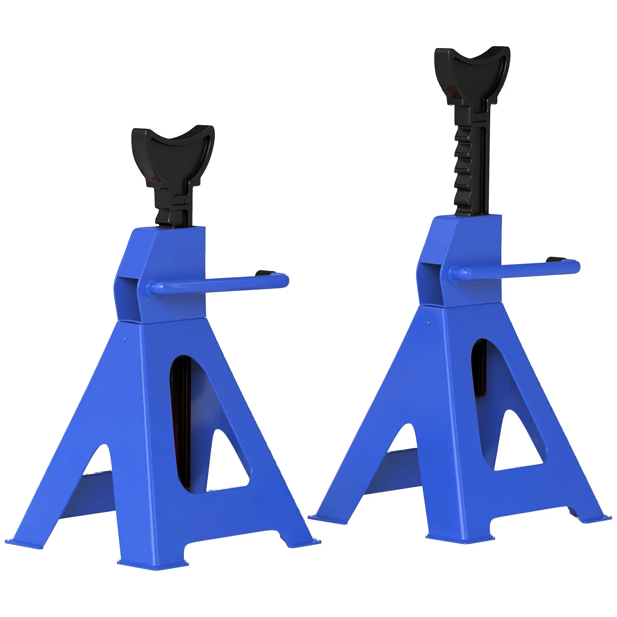 Support Stand 3 Ton Load Capacity 2 Pieces Support Stand incl Safety Pin 13-Step Height Adjustable 385 mm to 600 mm Support Stands Car Jack Stand for Workshop Garage Blue