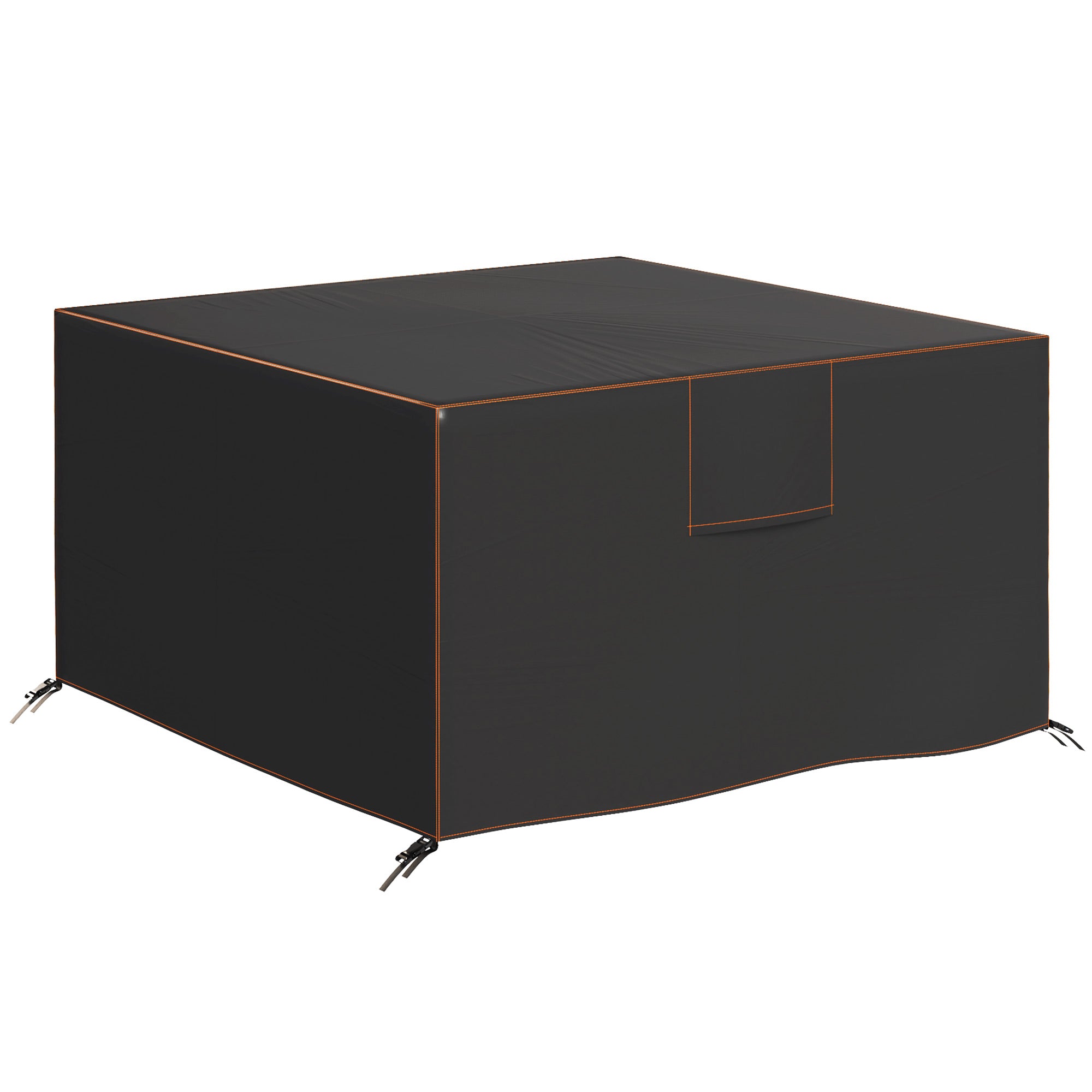Outsunny Schutzhülle für Gartenmöbel — winterfest, wasserdicht, UV-beständig, 420D Oxford, winddicht, quadratisch 125 x 125 x 74 cm (Schwarz)