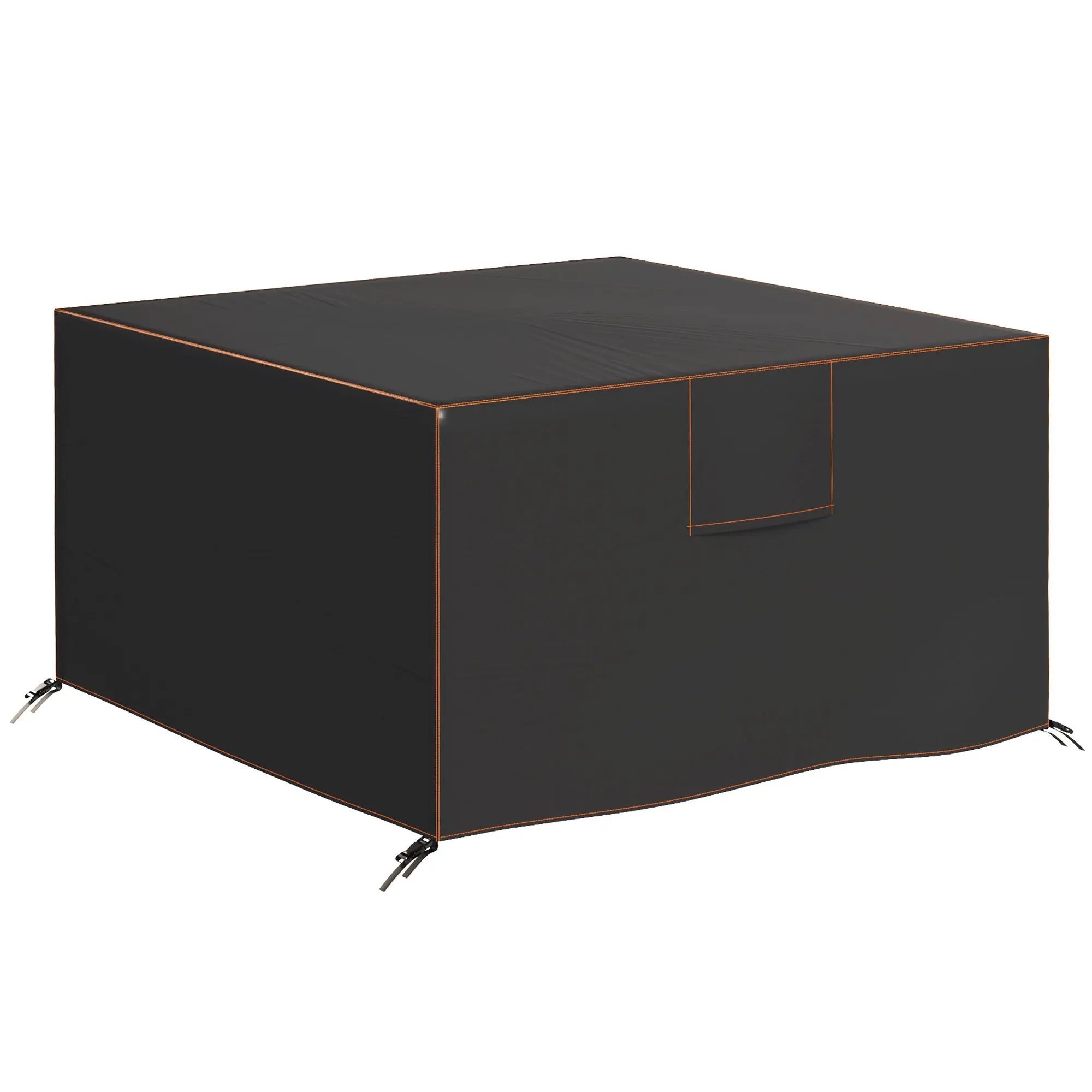 Patio Furniture Cover — Winterproof, Waterproof, Anti-UV, 420D Oxford, Windproof, Square 125 x 125 x 74 cm (Black)
