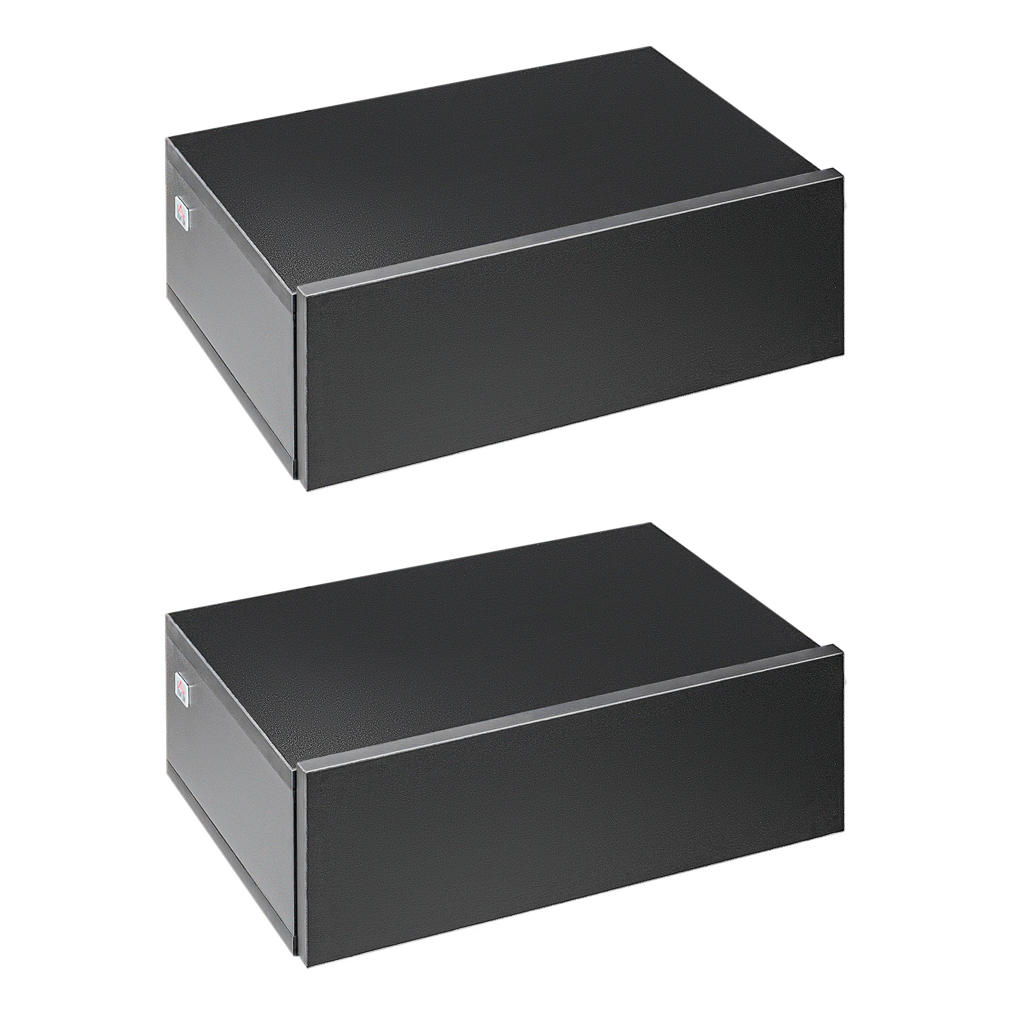 HOMCOM 2er Set Wand-Nachttische mit 1 Schublade - Modernes Design für Schlafzimmer 40x30x15 cm Schwarz