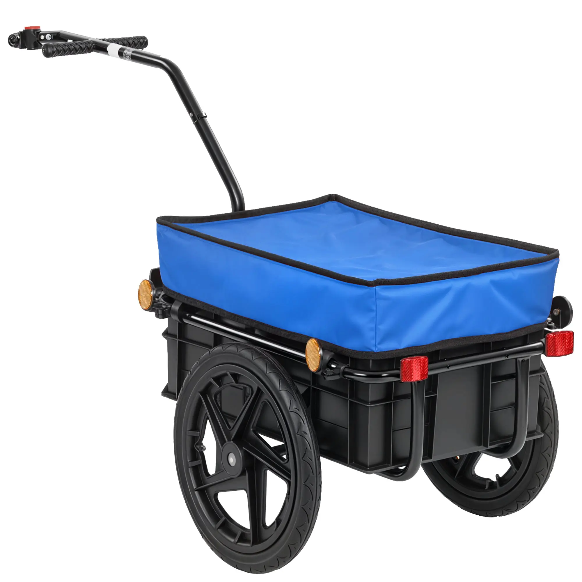Bike Cargo Trailer, 40 kg Capacity, Hand Cart with Waterproof 600D Oxford Fabric Cover, Reflectors, Steel Frame and Handles for Luggage Transport, 144 x 59 x 80 cm, Blue