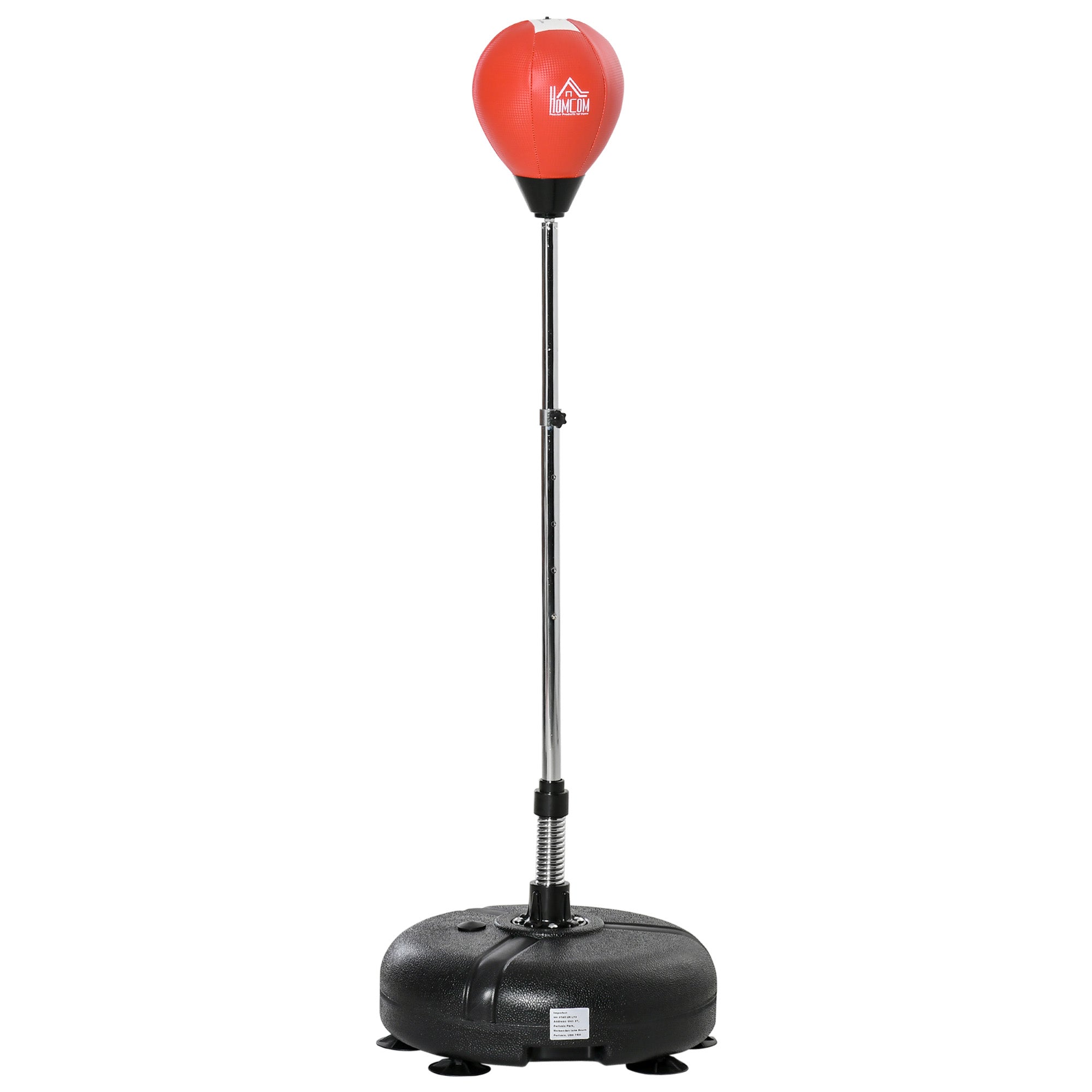 Adjustable Height Freestanding Punching Ball with Fillable Base Gloves and Pump for Adults and Teens ?45x132-158 cm Black and Red
