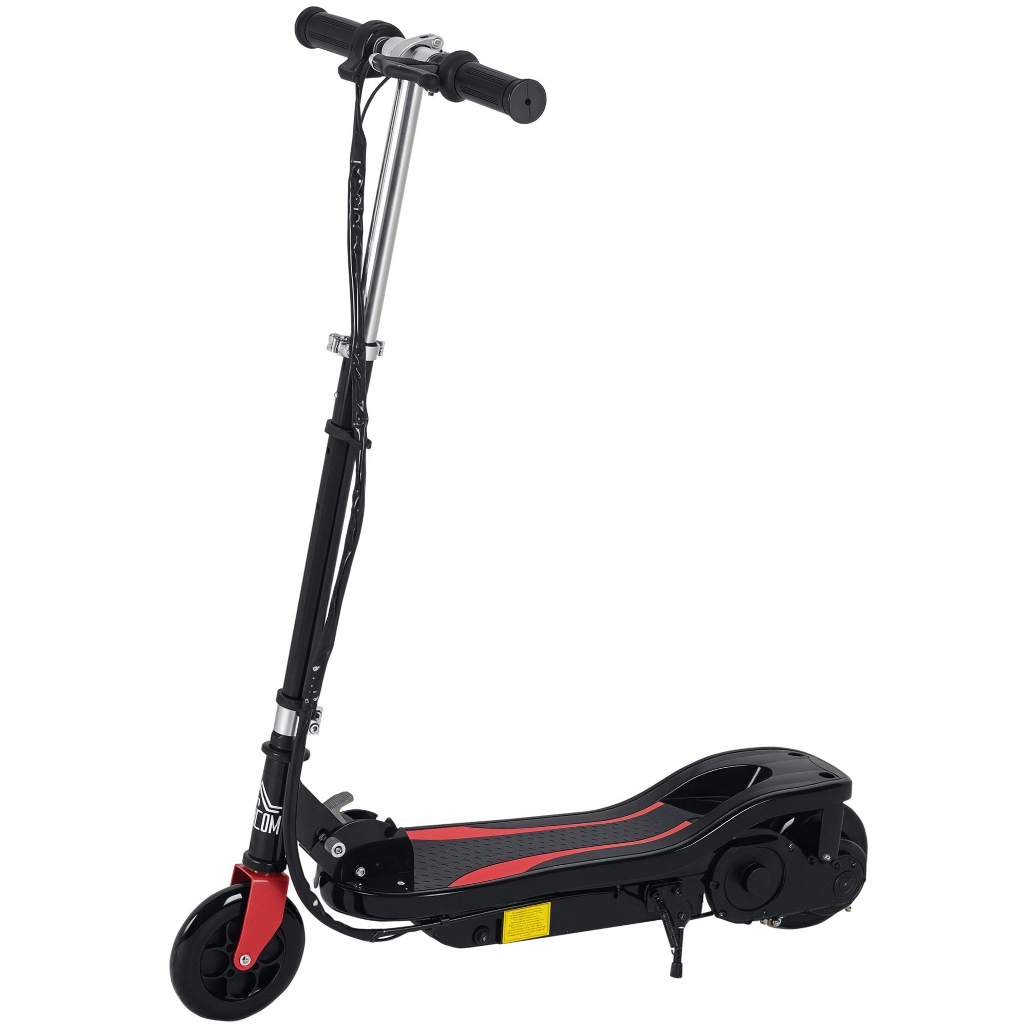 HOMCOM Hopfällbar Elektrisk Scooter för Barn 7-14 År Max. 50 kg Scooter med Maxhastighet 12 km/h Justerbar Höjd Startknapp och Bromsar 75x36x82-93 cm Svart
