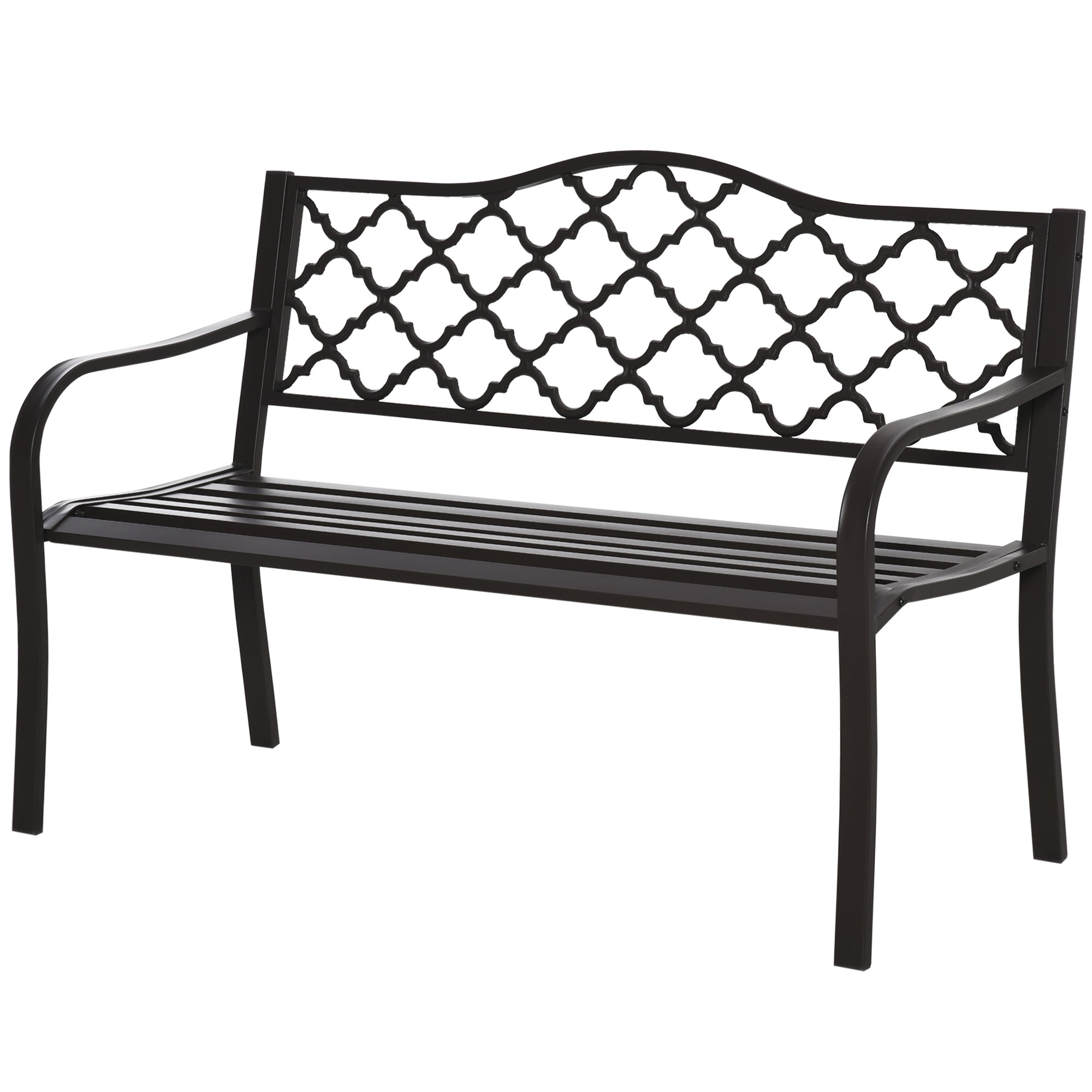 Παγκάκι Κήπου Outsunny Rural Chic Στυλ 3-θέσεων για Αυλή 128L x 60W x 89H εκ. Αντιδιαβρωτικό Εποξικό Μετάλλο Σιδήρου