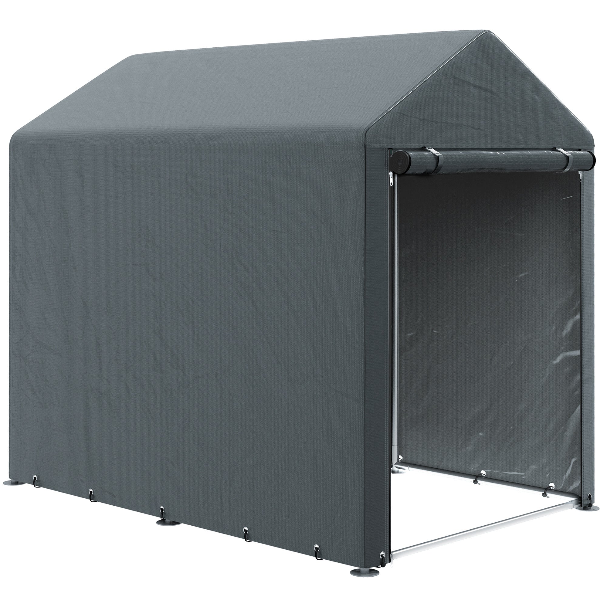 Garage Tent for 2 Bikes, Waterproof Tent Garage with Anti-Dust Bike Cover, Equipment Tent, Foil Equipment House Bike Garage for Outdoor Terrace, 120x179x165cm, Dark Gray