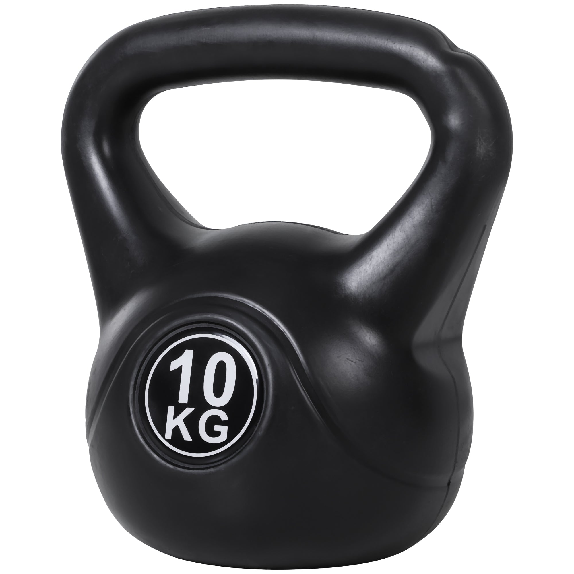 HOMCOM 10 kg Kettlebell Fitness Russisches Gewicht mit Sand gefüllt und breitem, rutschfestem Griff für Home- und Gym-Workouts 25x19x28 cm Schwarz