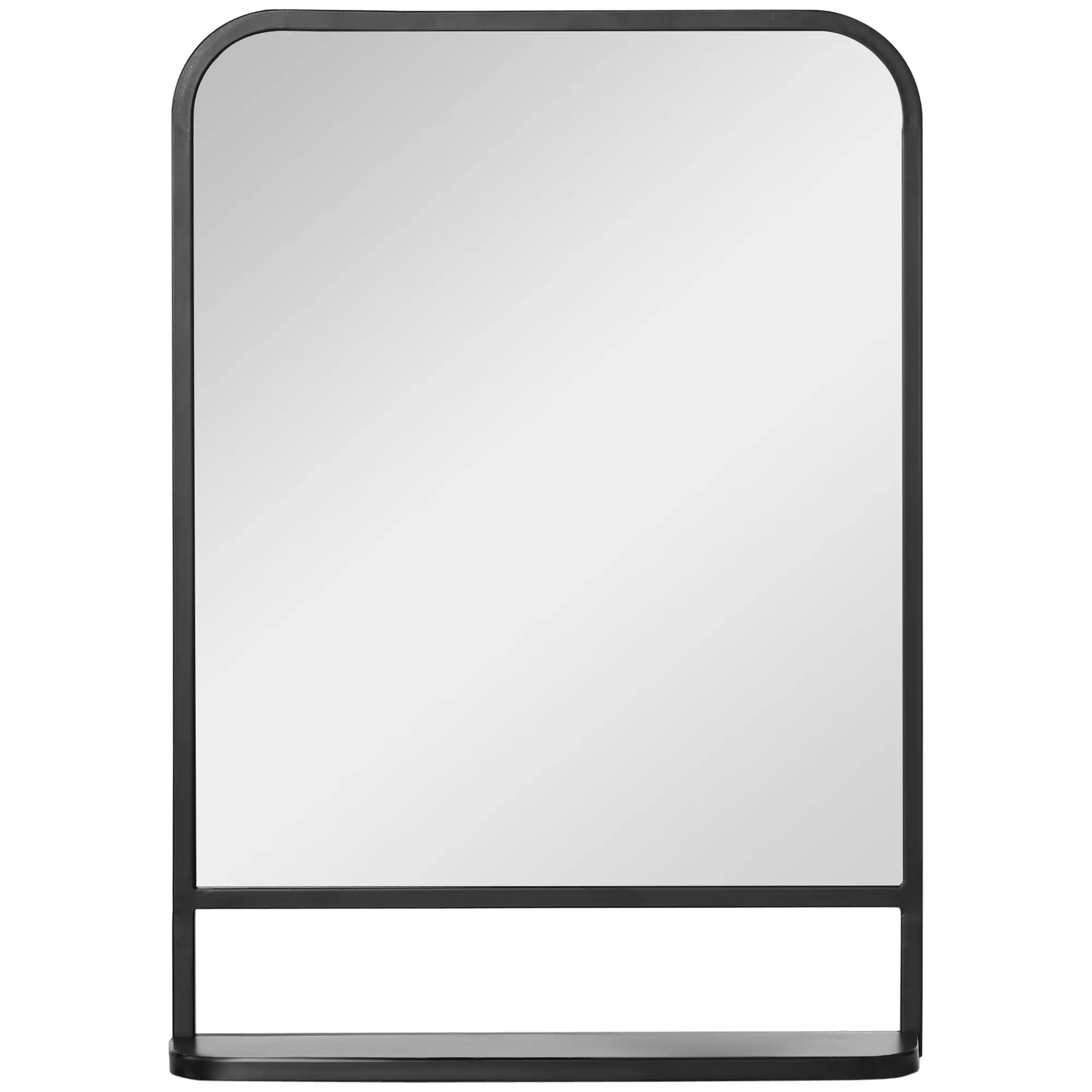 Wall Mirror 70 x 50cm Living Room Mirror Hanging Mirror Decorative Mirror Rectangle with Shelf for Entryway Bedroom Modern Elegant Black