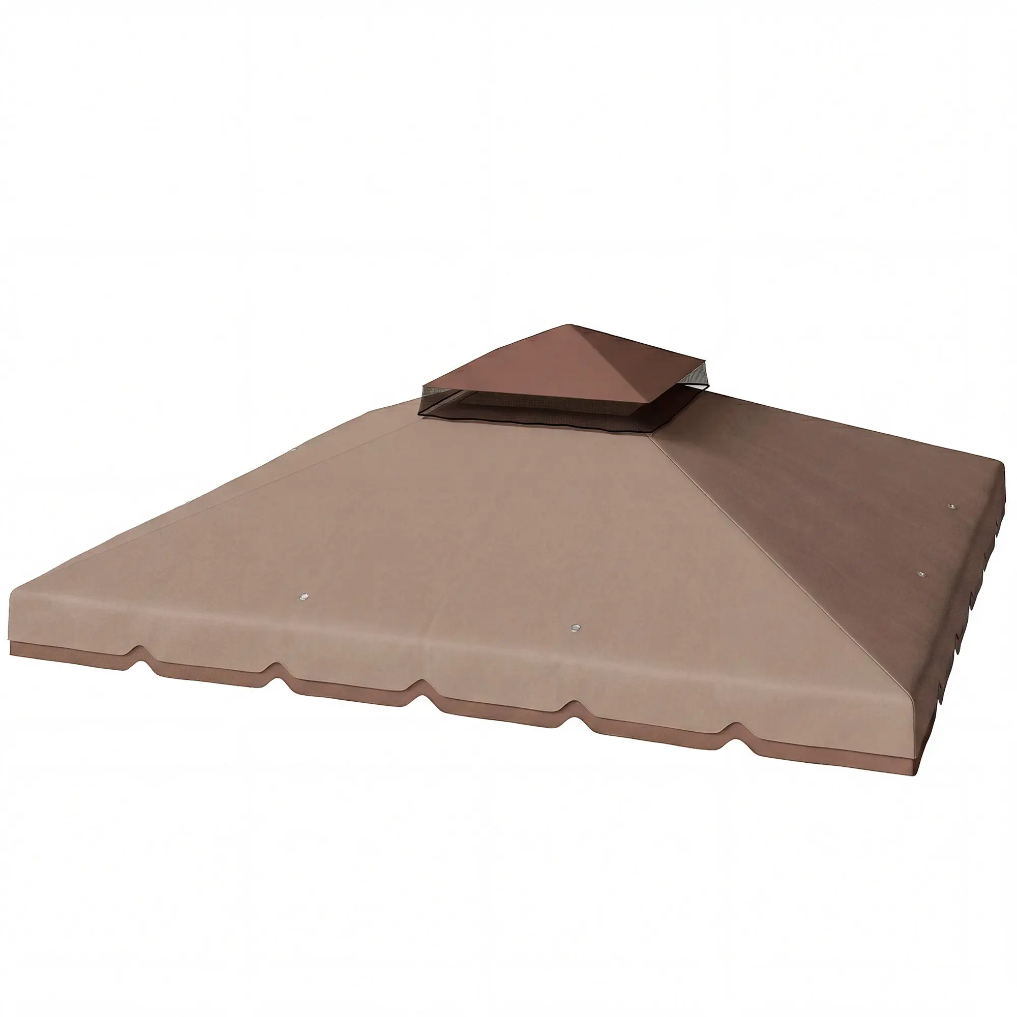 Replacement Gazebo Roof, 3 x 3 m (approx. 10 x 10 ft) – Dual-Layer Khaki Canopy, UPF 30+ (Replacement Top Only)
