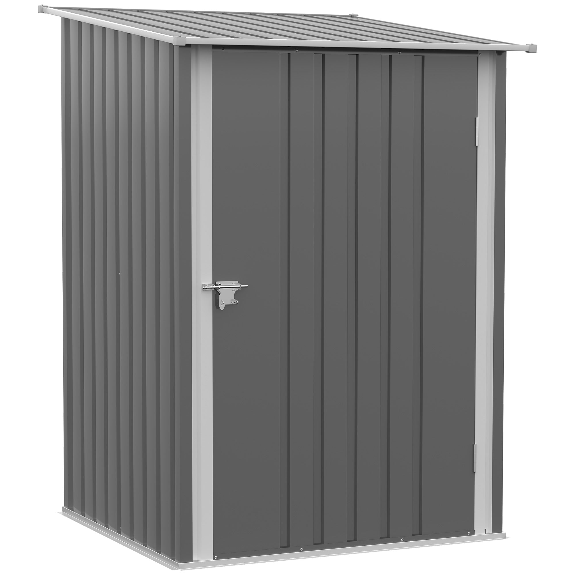 Metal Tool Shed 1.6m? 100x103x160cm Garden Shed with Pent Roof Lockable Door Weatherproof Outdoor Storage Cabinet for Garden Yard, Gray