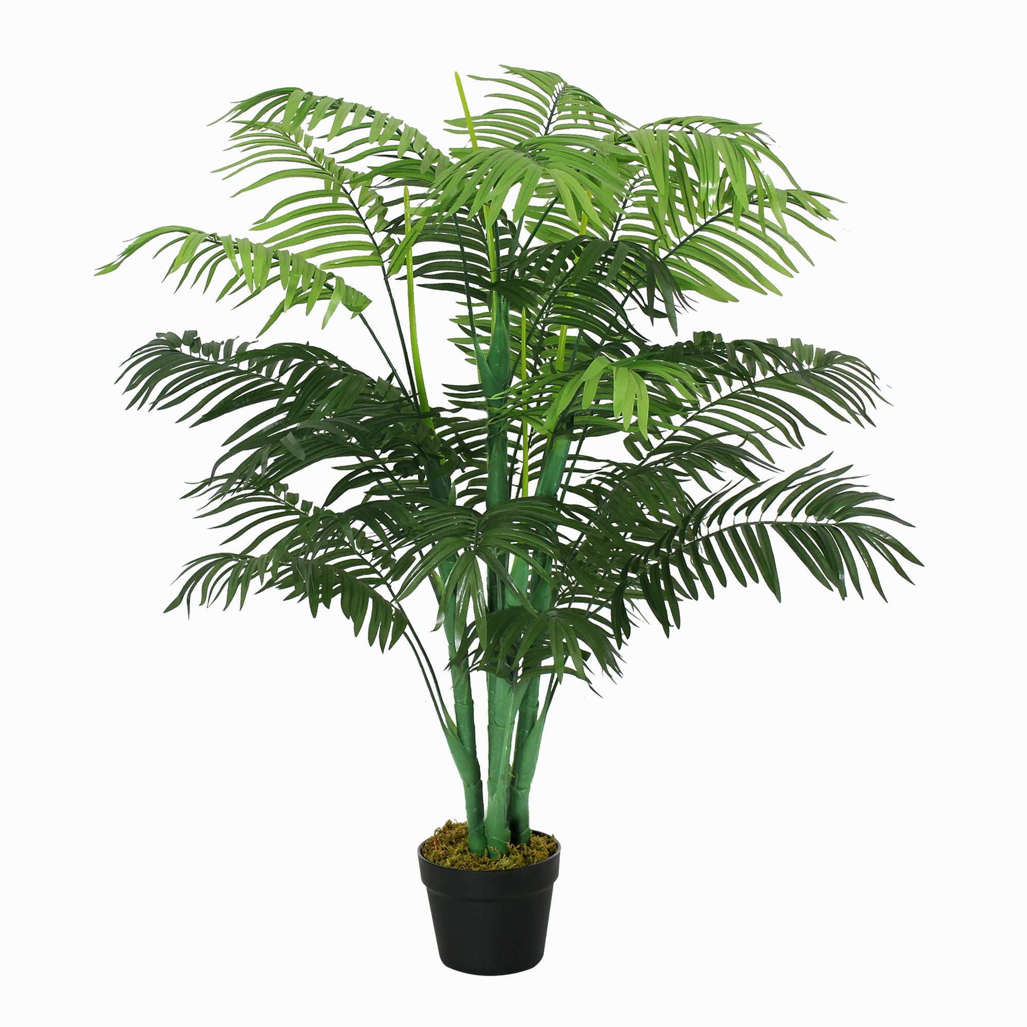 Outsunny mākslīgā palma 125 cm — iepriekš iestādīta podā, 18 reālistiskas lapas, viesistabai, balkonam, birojam