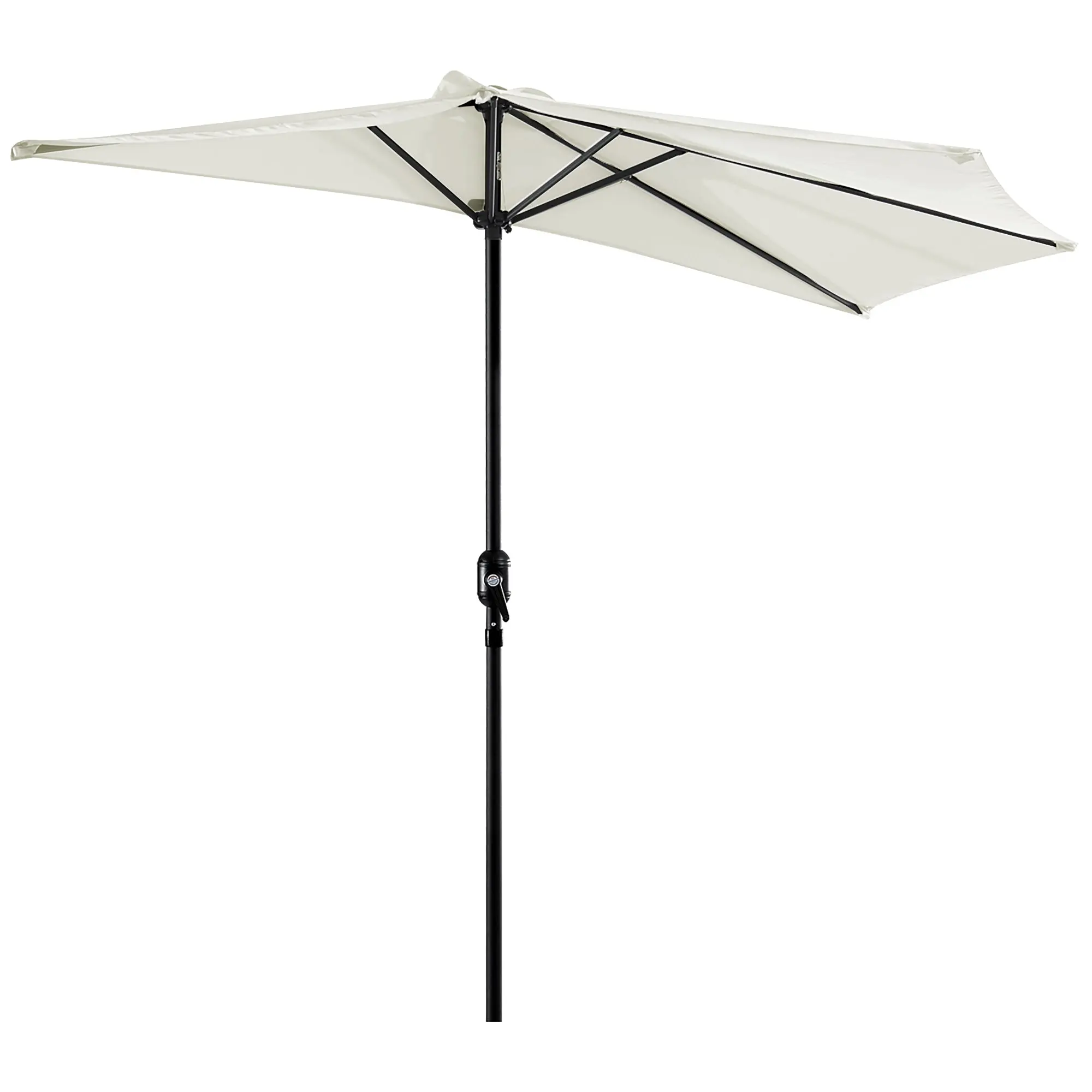 Umbrella 106x54x93 inches Garden Parasol with Crank and Semicircular Shape for Outdoor Terrace Patio Pool Cream