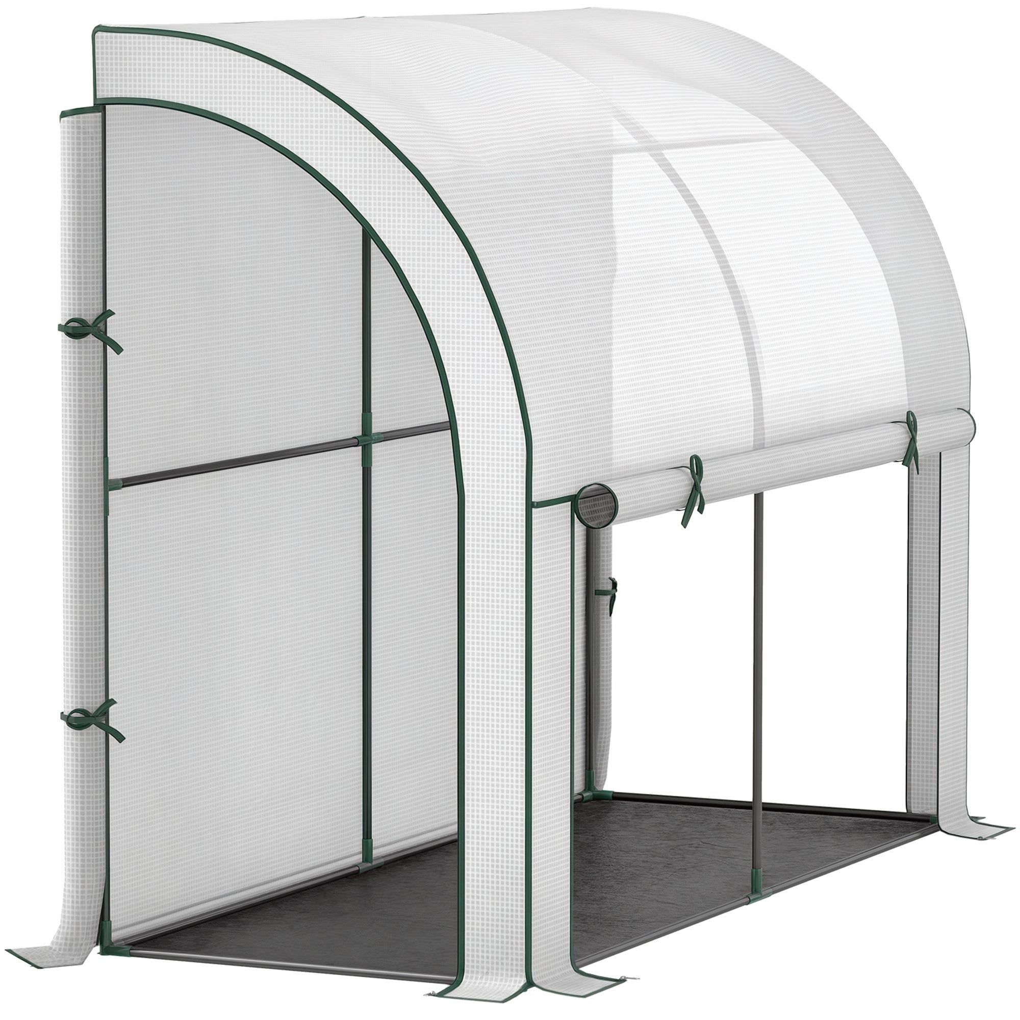 Greenhouse with Roll Door, Winterproof Foil Greenhouse made of Steel, Greenhouse for Balcony, Garden, Tomato House with UV Protection 200x80x157cm Tomato Greenhouse for Vegetables Flowers Plants White