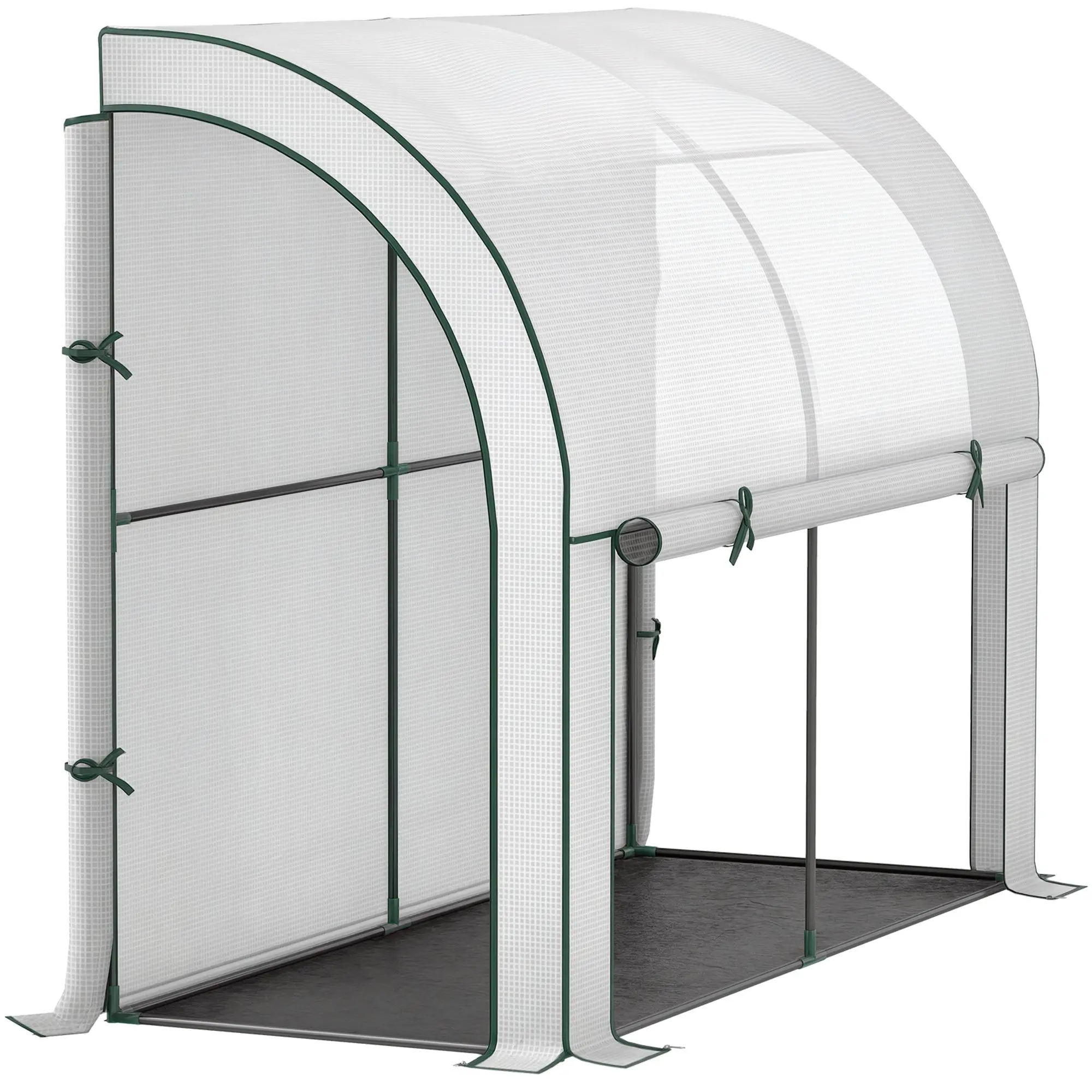 Greenhouse with Roll Door, Winterproof Foil Greenhouse made of Steel, Greenhouse for Balcony, Garden, Tomato House with UV Protection 200x80x157cm Tomato Greenhouse for Vegetables Flowers Plants White