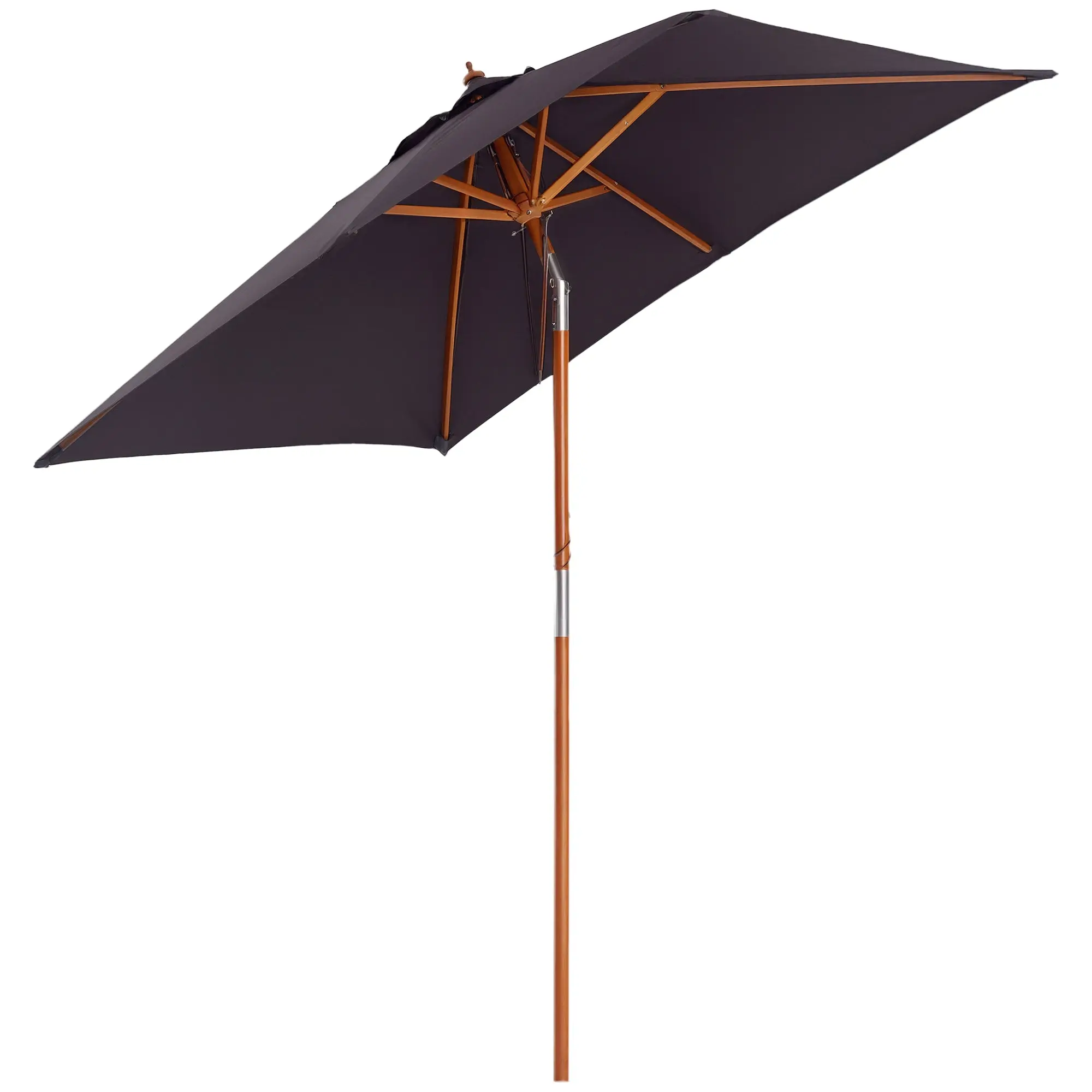 Umbrella 200 x 150 x 235 cm Tiltable Garden Umbrella 3-Level Adjustable Rectangular Beach Umbrella Water-Resistant and UV-Resistant for Beach Balcony Terrace Garden Dark Gray