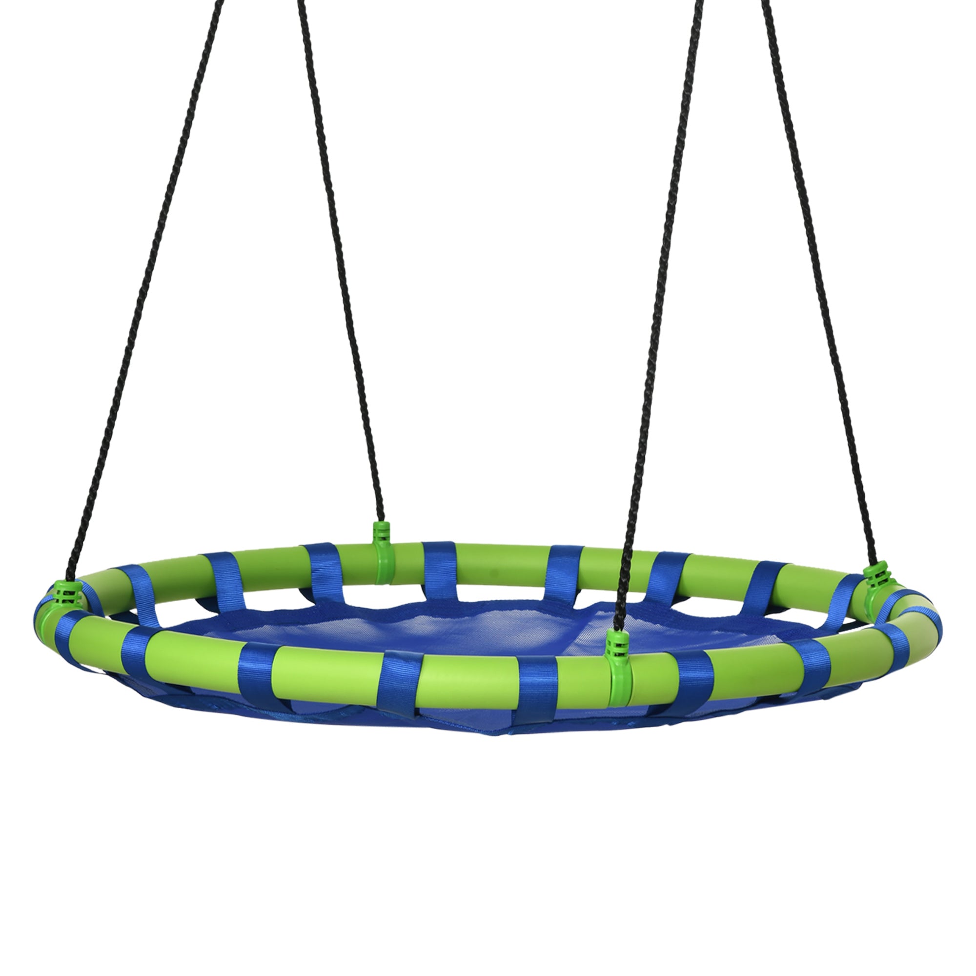 Outsunny Kinder-Nestschaukel mit verstellbarer Höhe Rundschaukel für Kinder von 3-8 Jahren bis 150 kg Außendurchmesser Ø100x120-180 cm Blau