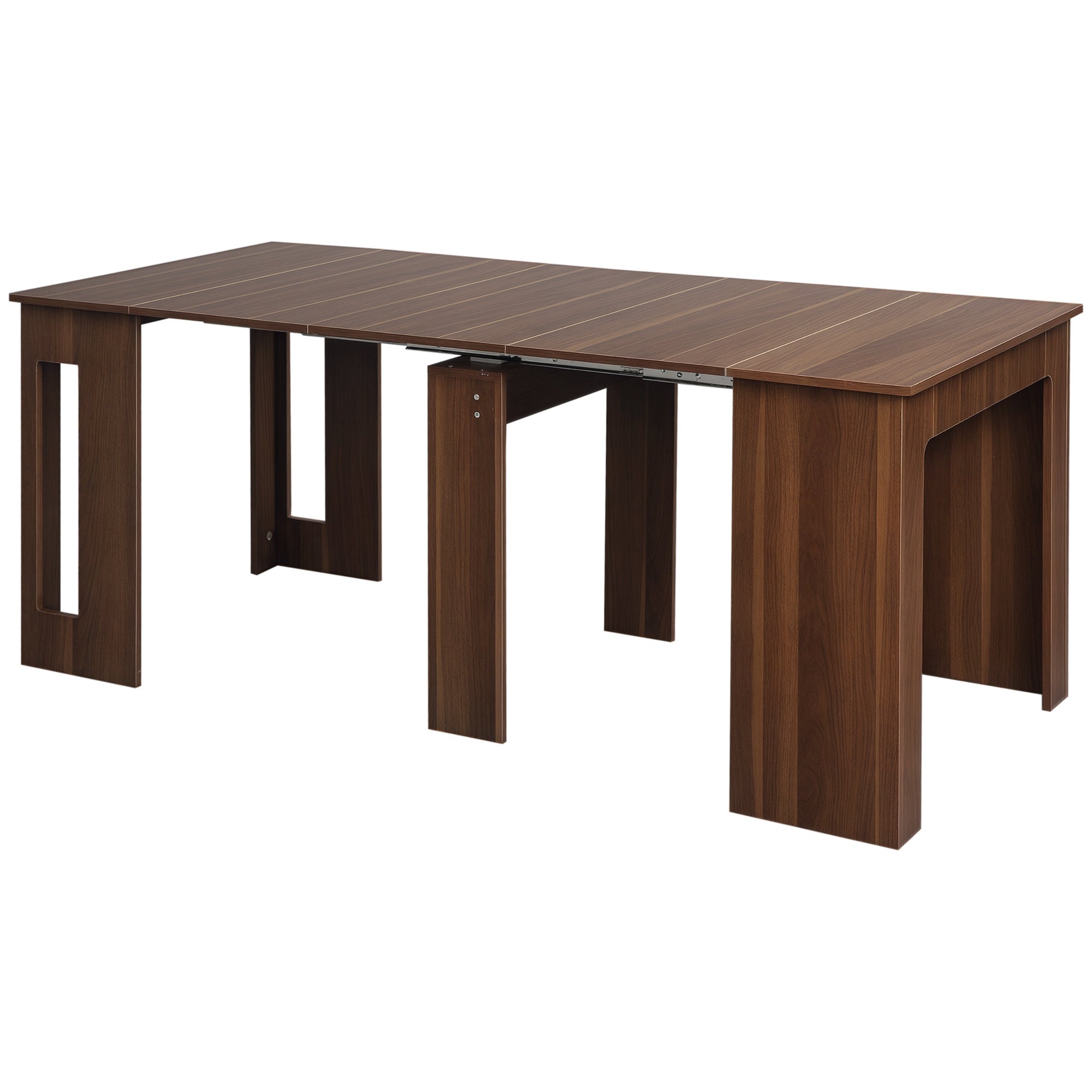HOMCOM Verlängerbar Esszësch Rectangular Kichen Zësch fir bis zu 6 Persounen, Braun, 60-180 cm