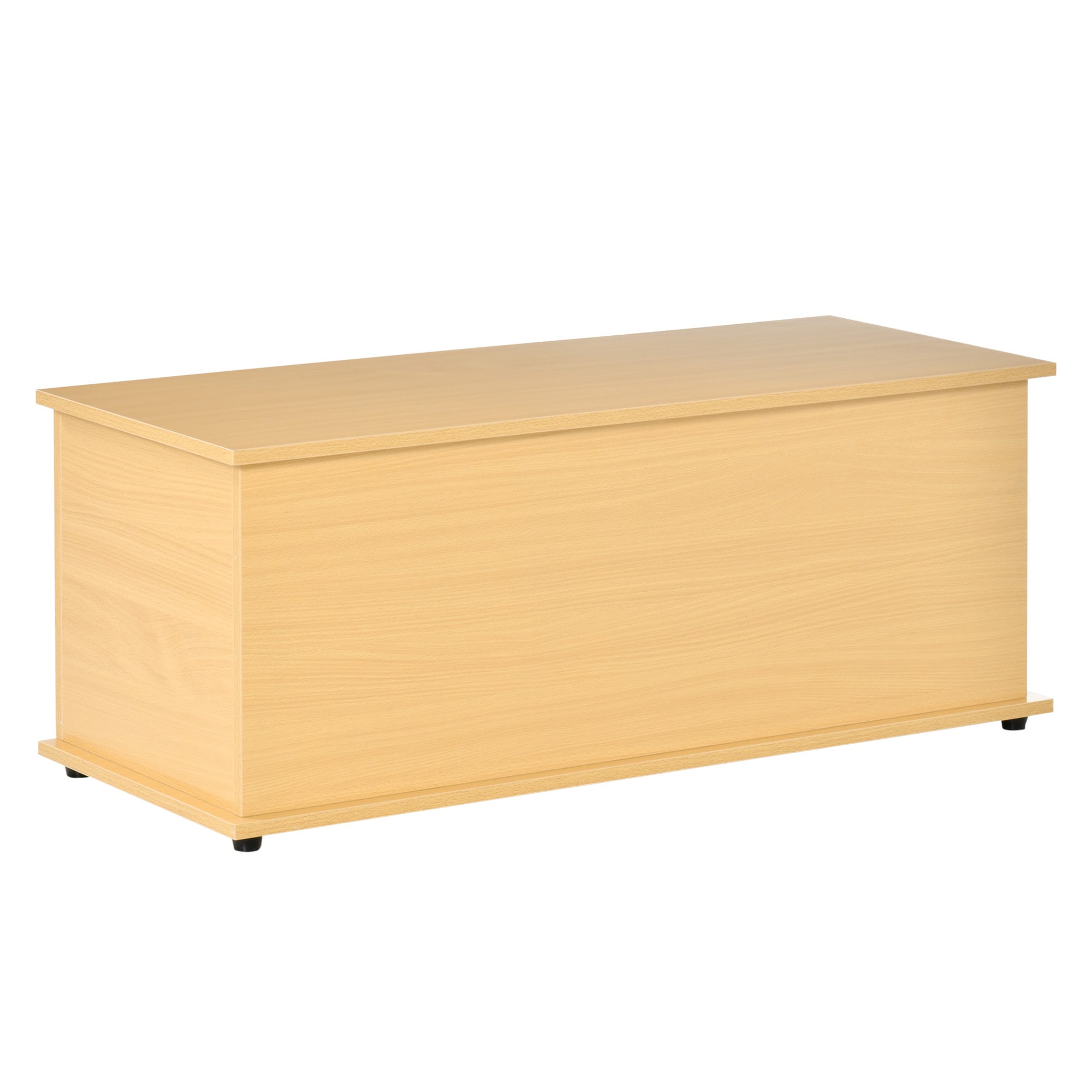 HOMCOM Aufbewahrungstruhe aus Holz mit Deckel für Schlafzimmer und Wohnzimmer Max. Belastung 120 kg 100x40x40 cm Natur