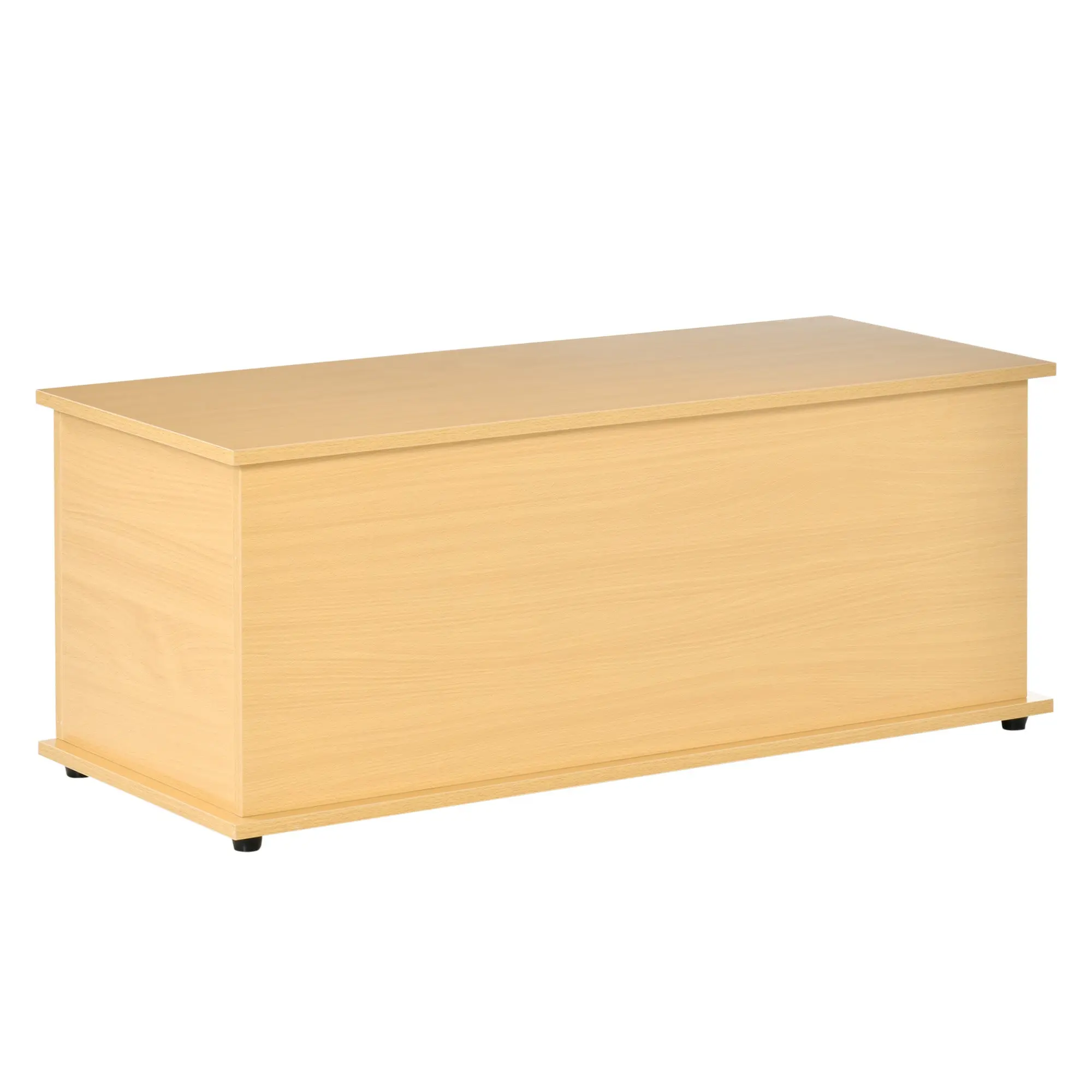 Wooden Storage Chest Ottoman with Lid for Storage in Bedroom Living Room Max. Load 120 kg 100x40x40 cm Natural