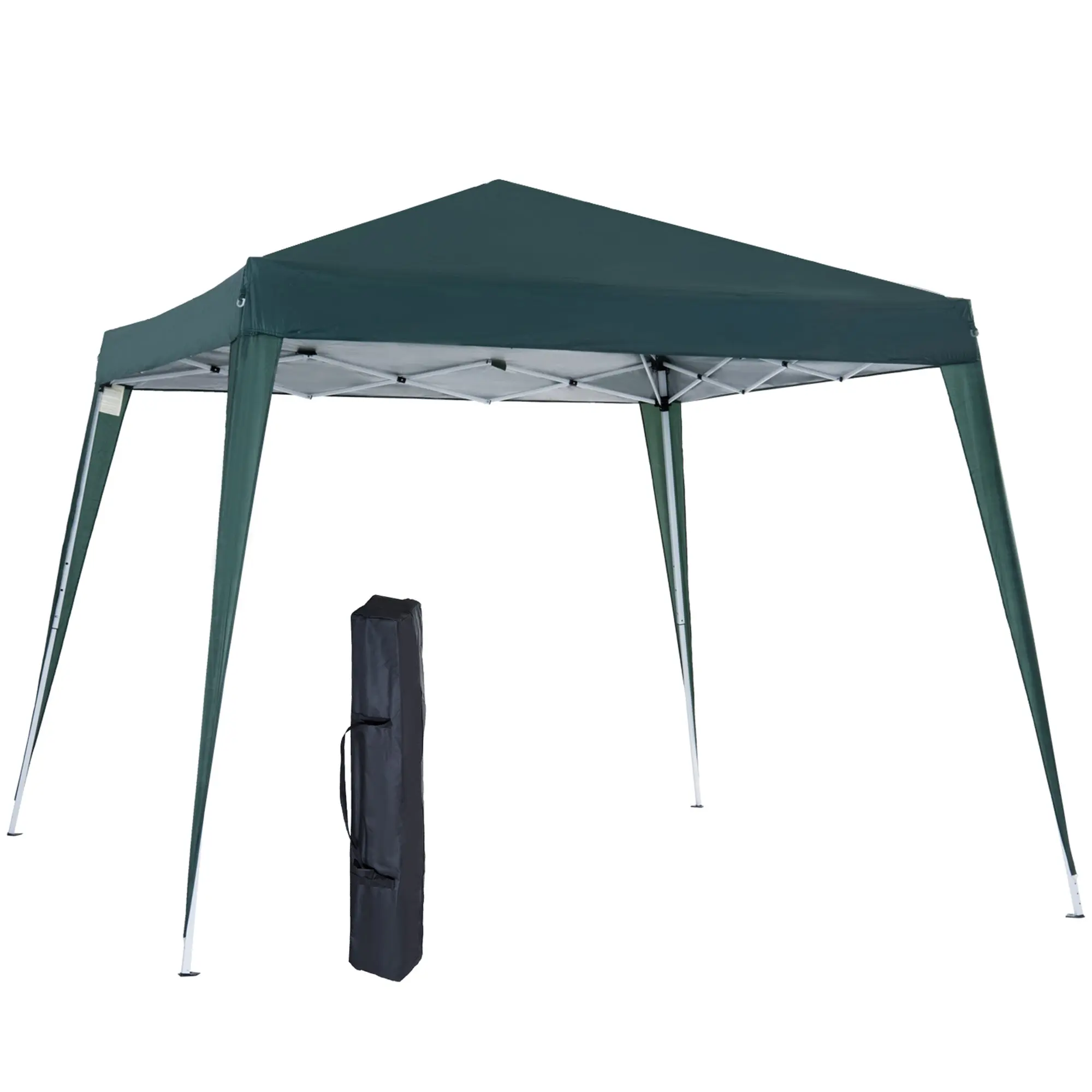 Folding Pavilion 2.4x2.4m Gazebo Foldable Tent with UV Protection, Party Tent incl. Carry Bag for Garden, Balcony, Steel Green