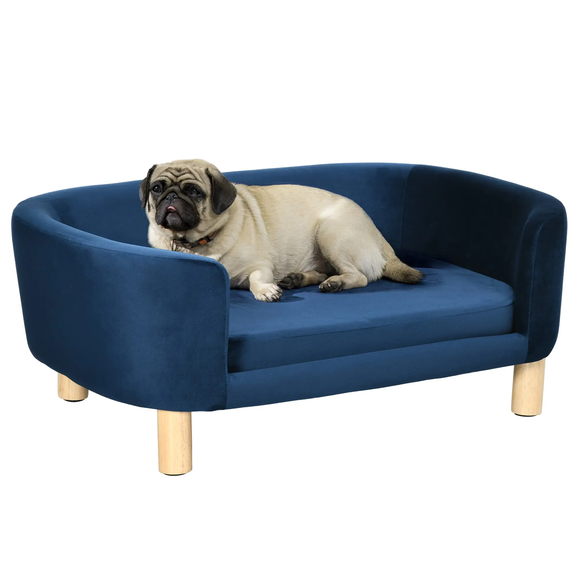 Indoor Dog Bed, Sofa for Small Cats or Dogs Up to 10kg, Navy Blue