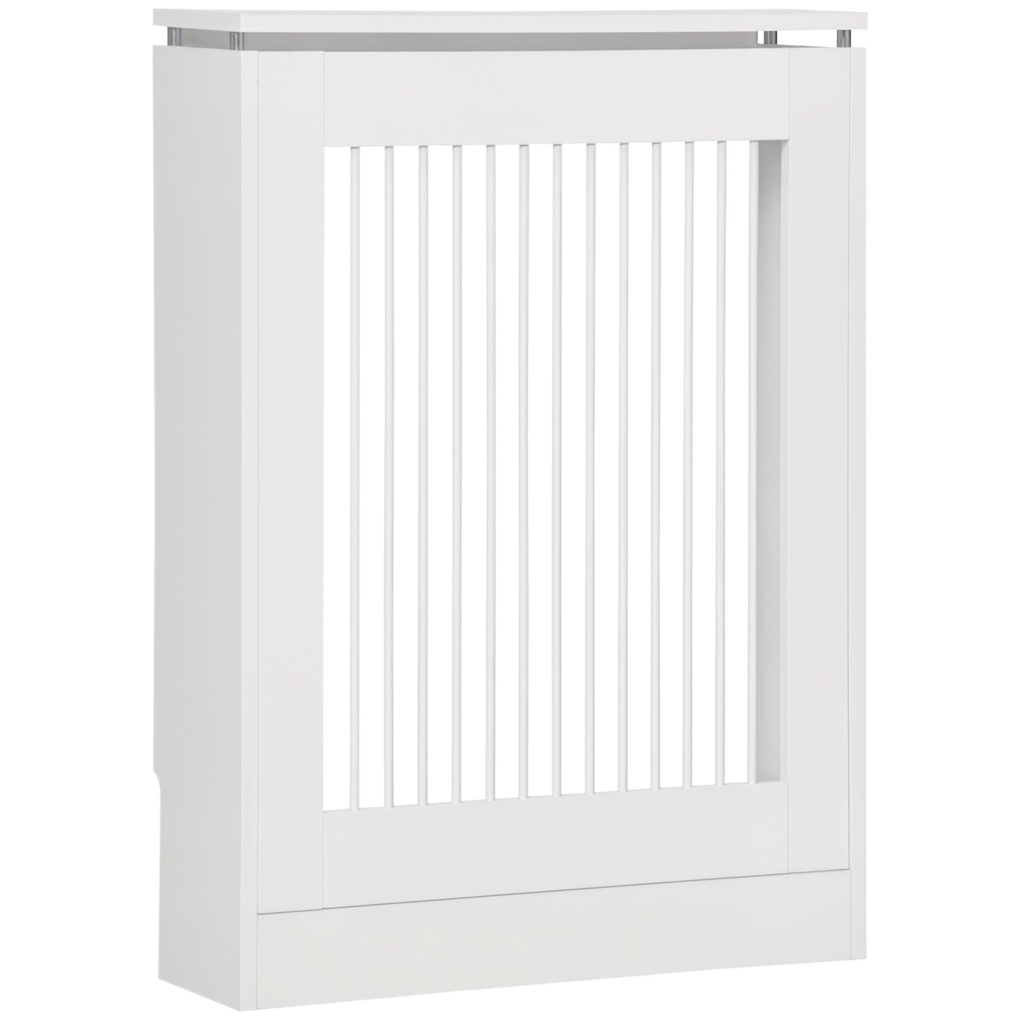 HOMCOM Moderní Kryt Radiátoru z MDF Malovaný Kryt Radiátoru s Horní Policí pro Obývací Pokoj, Ložnici a Kancelář 60x18x84 cm Bílý