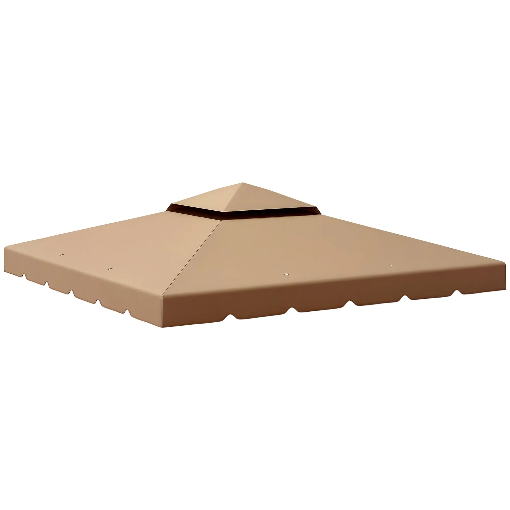 Replacement Canopy for 3x3m Gazebo Double Roof Replacement Cover with 8 Drainage Holes Replacement Canopy for Gazebo Khaki