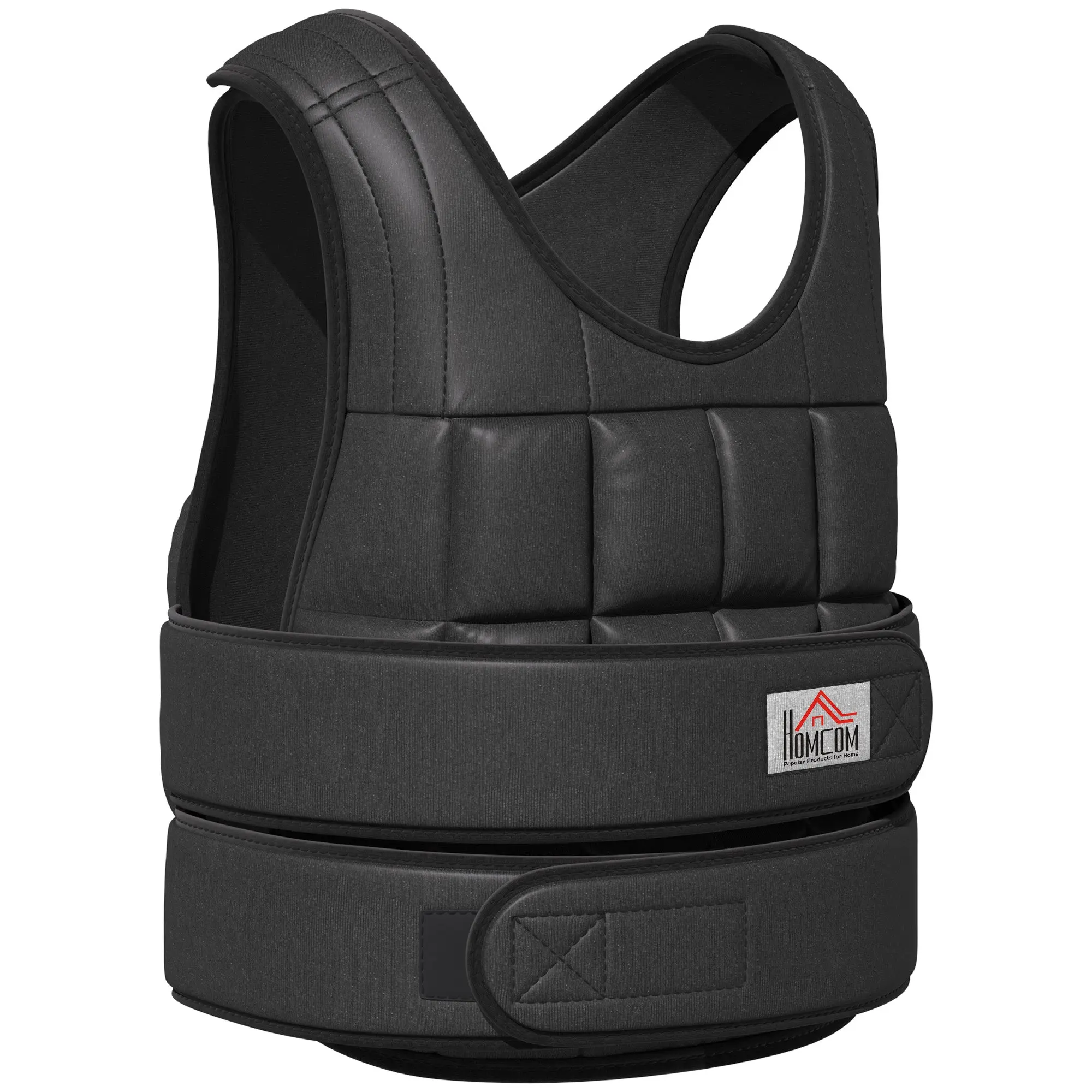 30 kg Weight Vest Training Vest with 35 Weight Bags Adjustable Strength Training Fitness Oxford Metal Black 60 x 50 cm