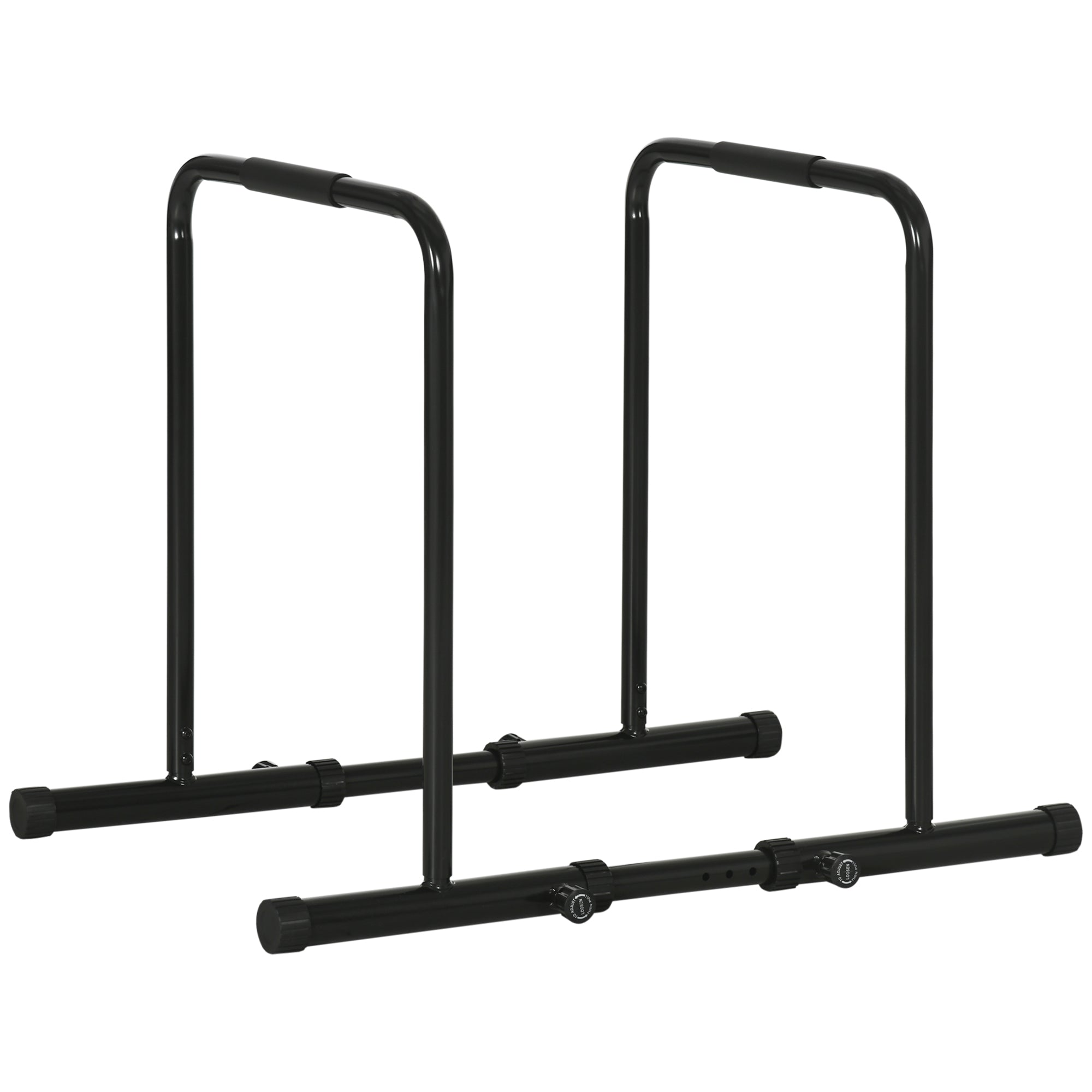SPORTNOW Dip Bar z nastavitelné oceli s 6 nastavitelnými délkami, 90-102x65x80-90 cm, Černá